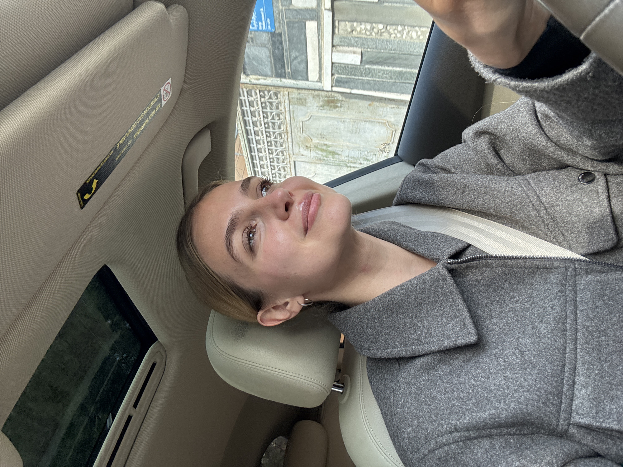Woman documents early morning journey from vehicle to elevator