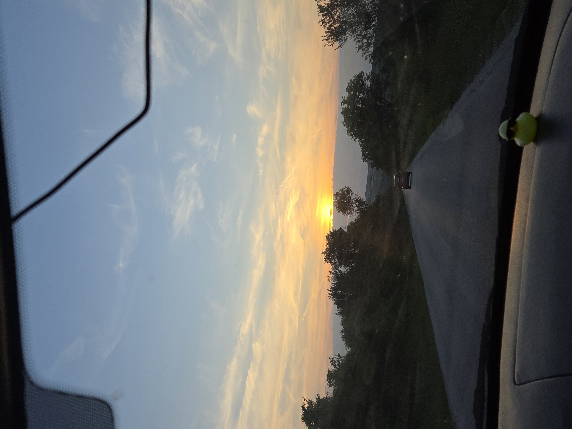 Sunset road scene documented near Dobromirka, Bulgaria