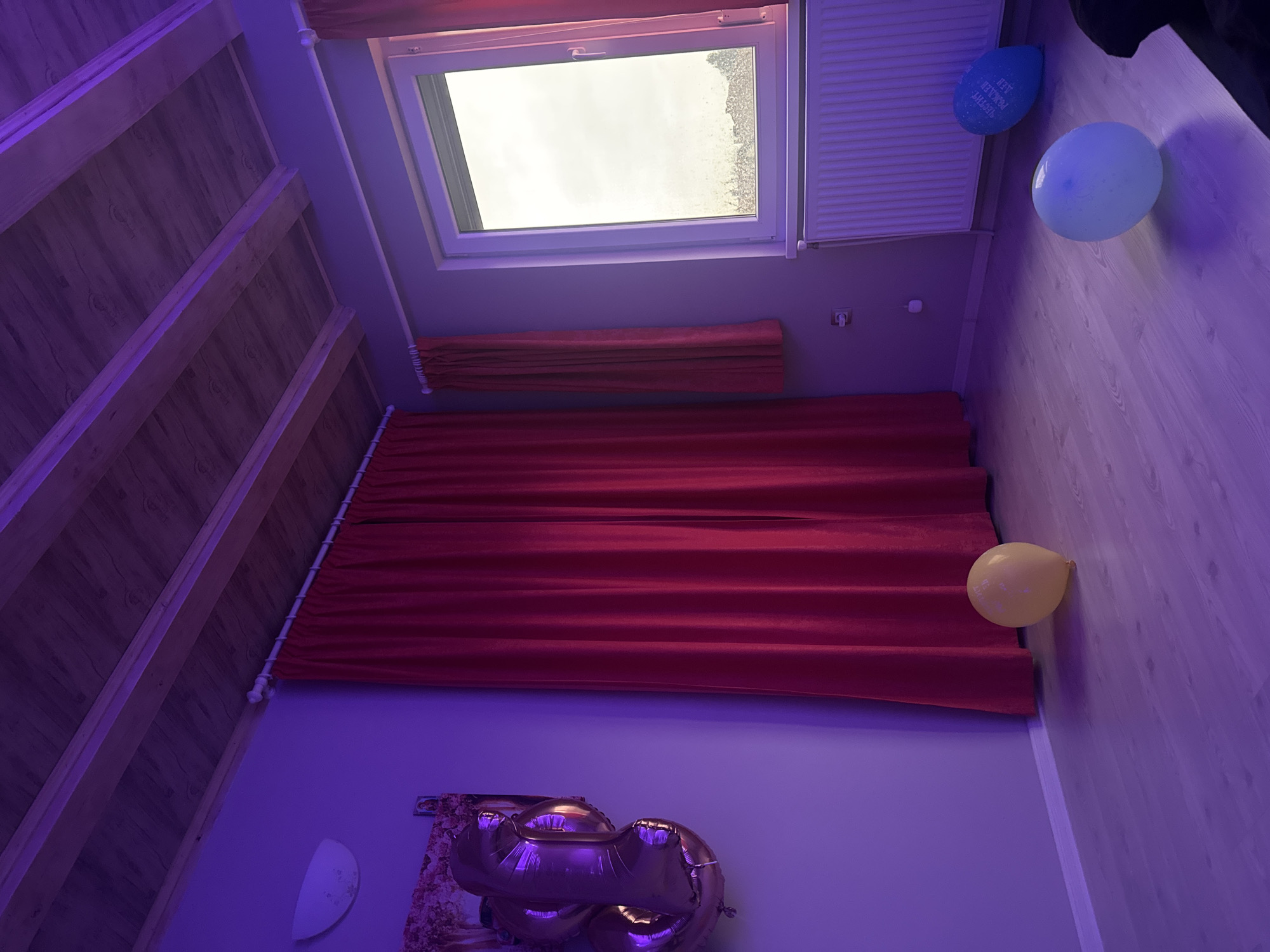 Snowy attic room interior captured in Bulgarian village