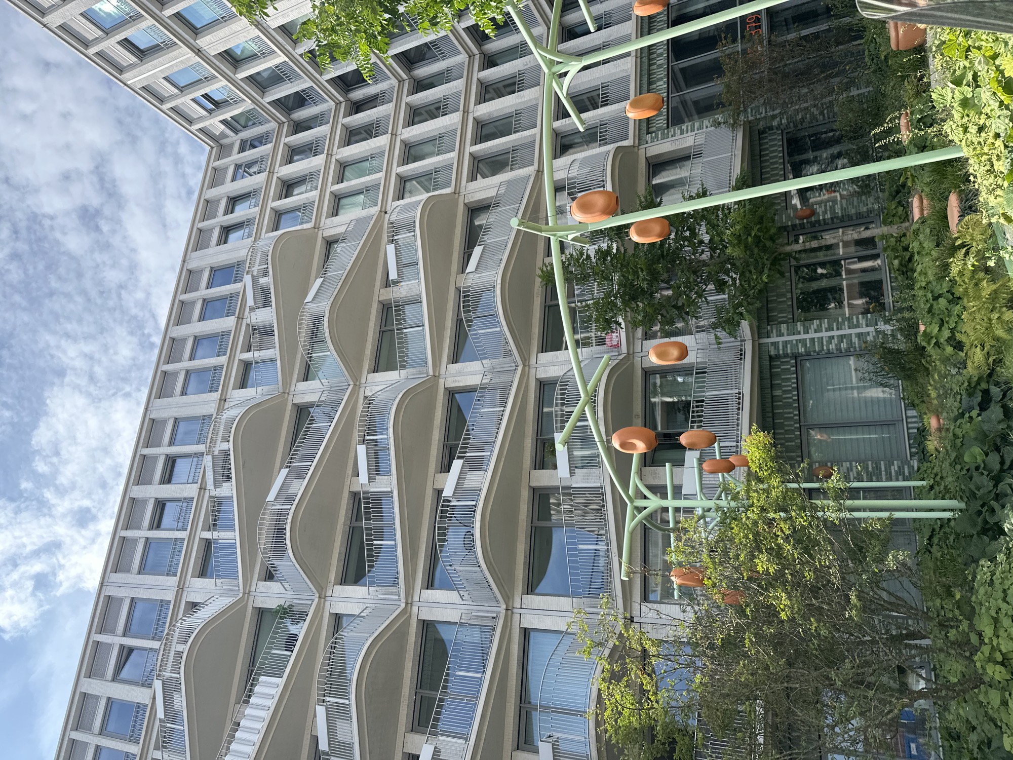 Amsterdam construction zone meets canal-side residential life