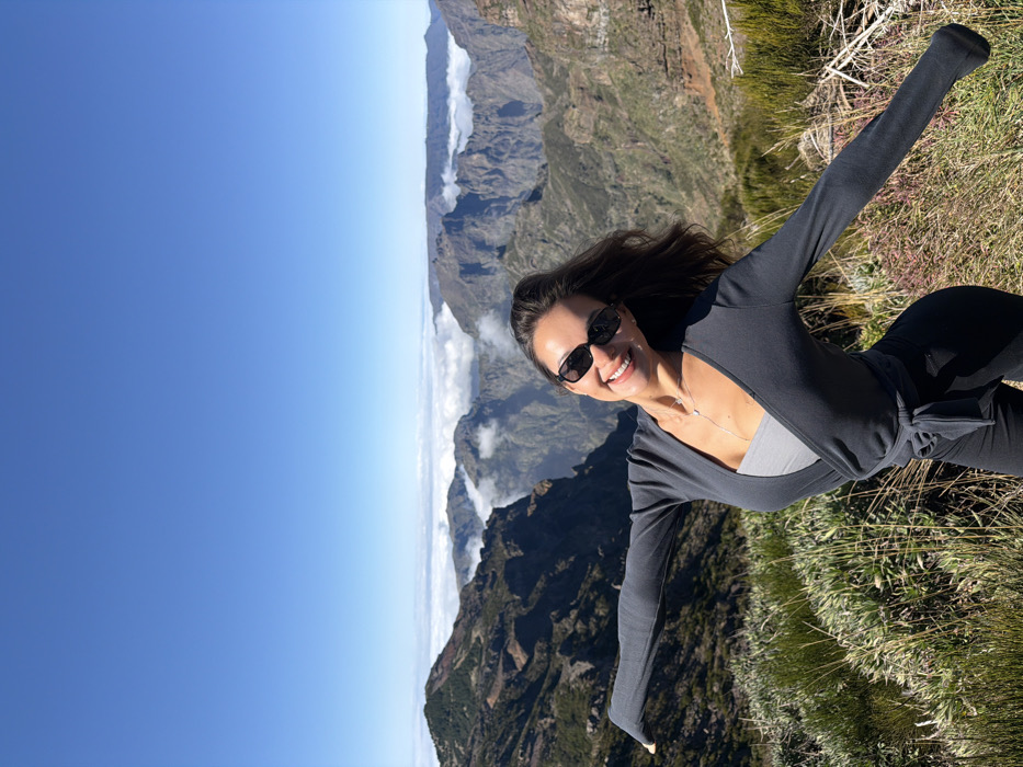 Tourists visit Pico do Arieiro viewpoint in Madeira mountains