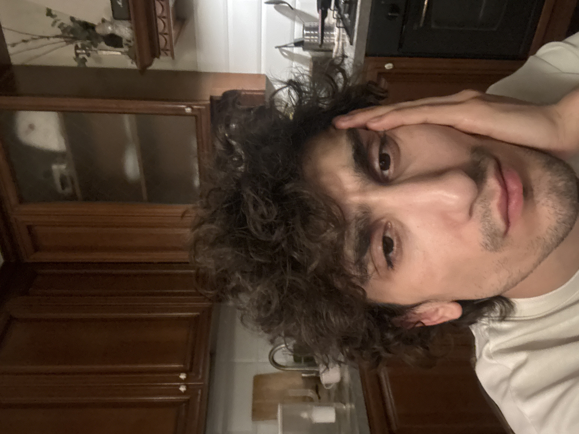 Man photographed in kitchen selfie in Moscow