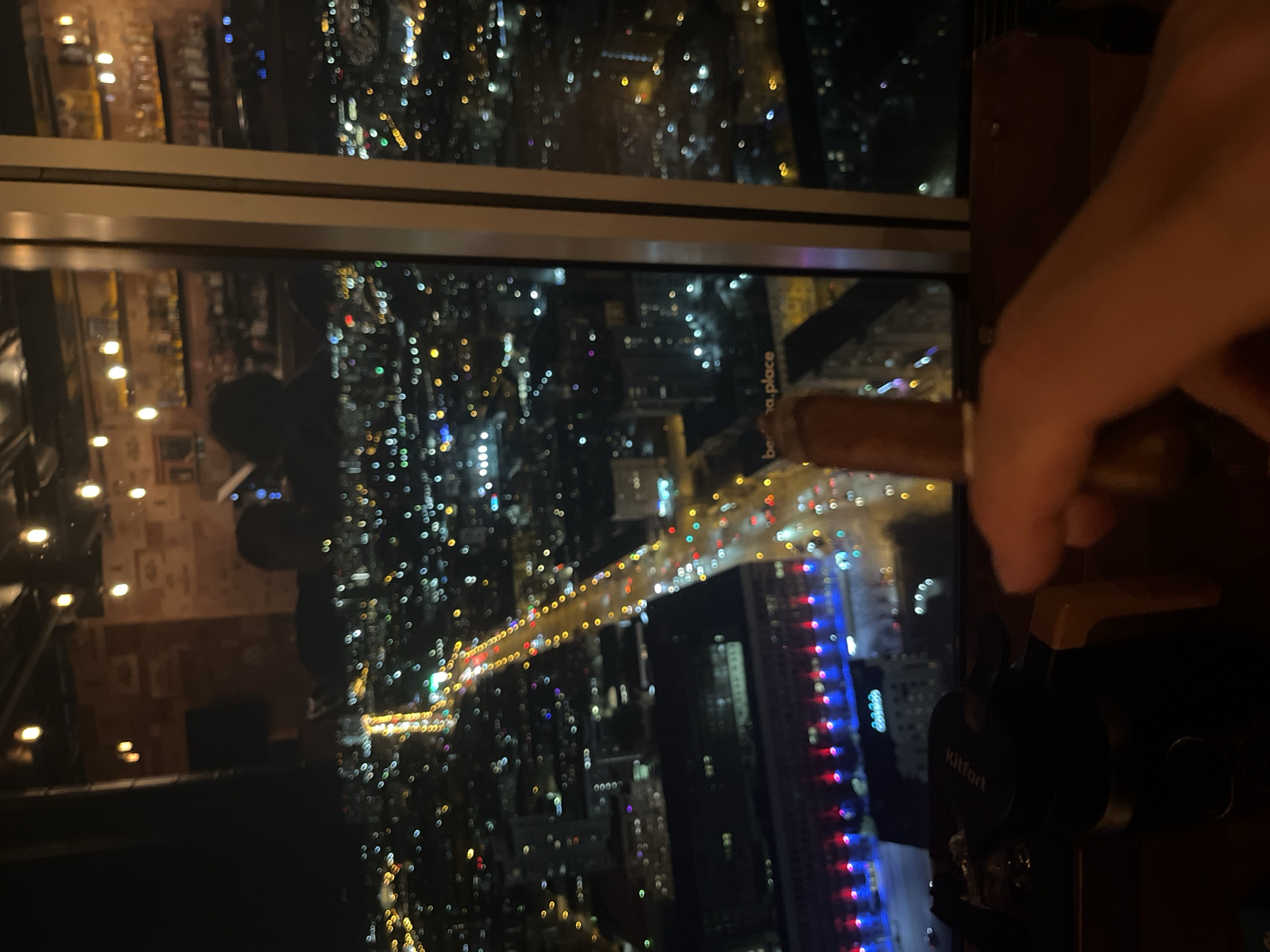 Blurred nighttime cityscape captured in Yekaterinburg, Russia