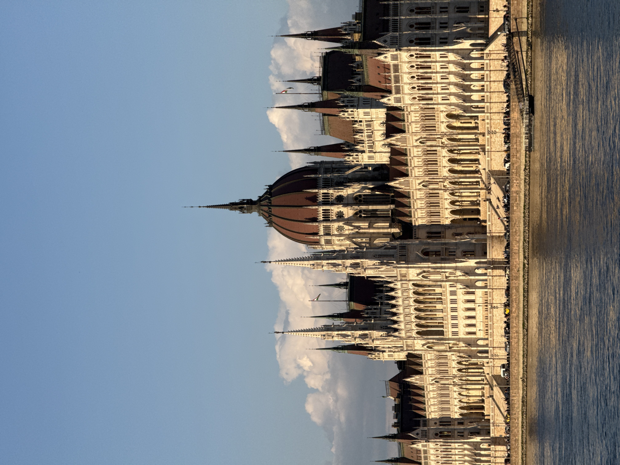 Spring afternoon scenes captured around Budapest Parliament district