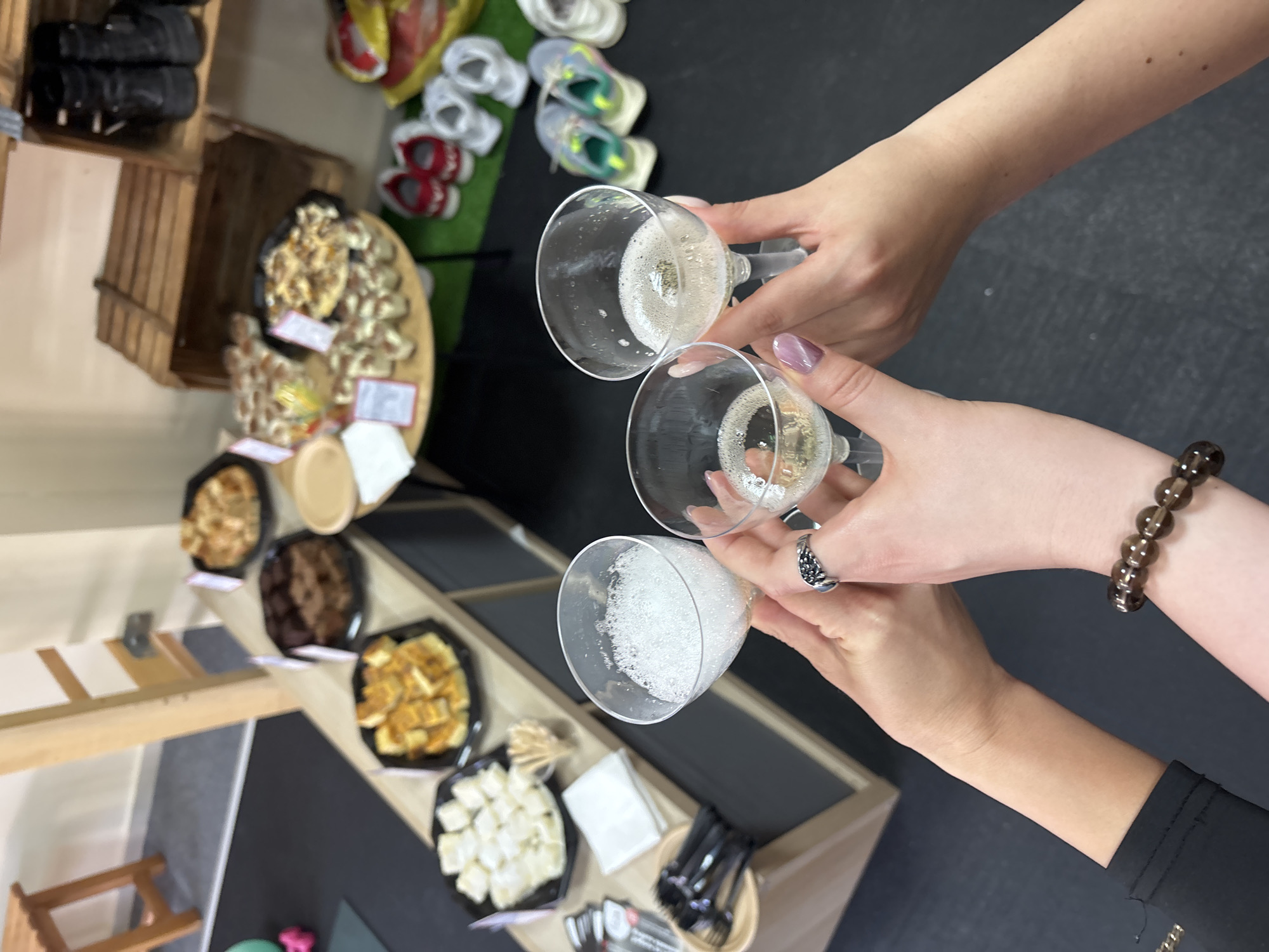 Birthday celebration with champagne and cakes held in Varna gym