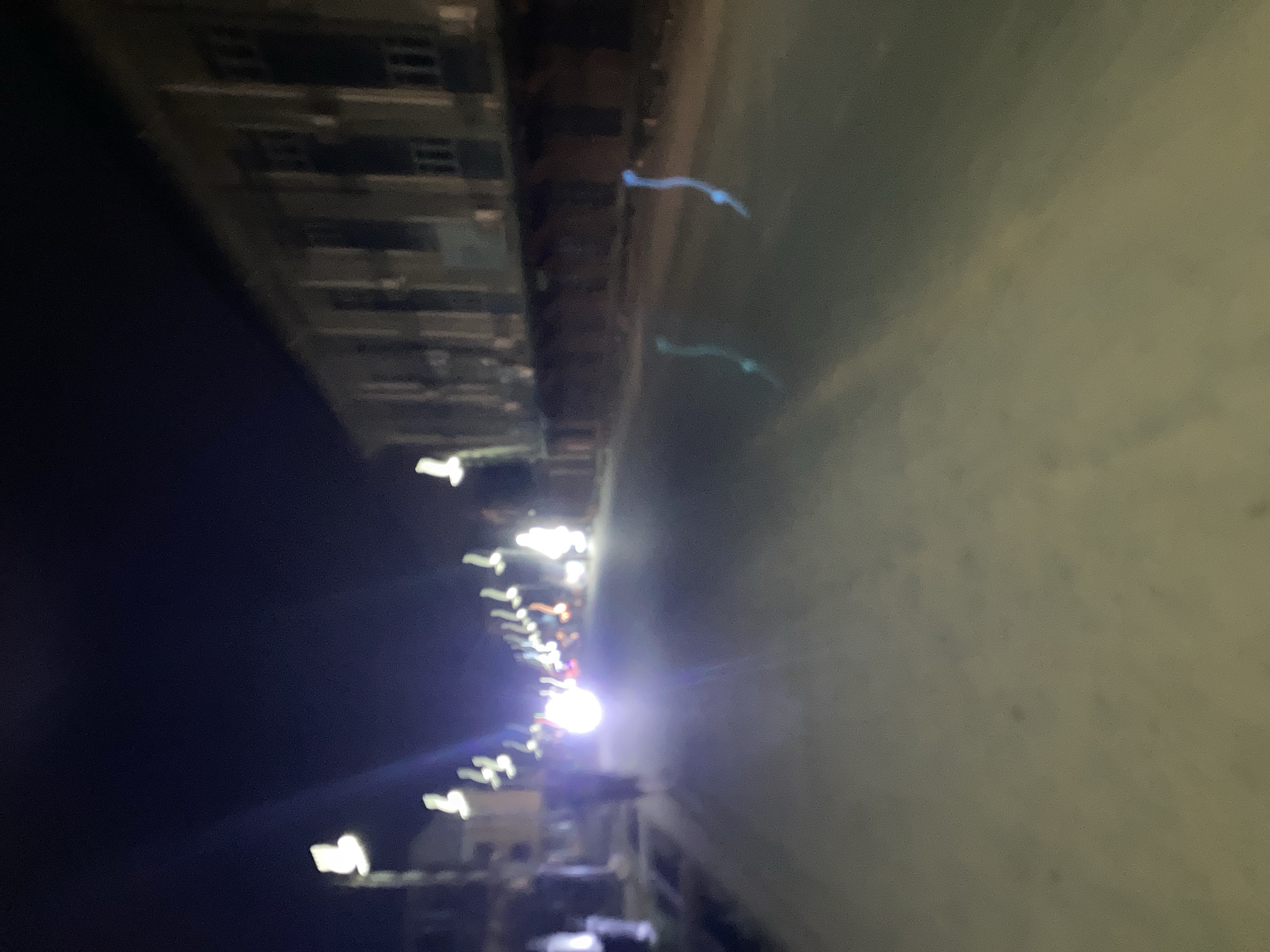 Nighttime street scene observed in Aba, Nigeria
