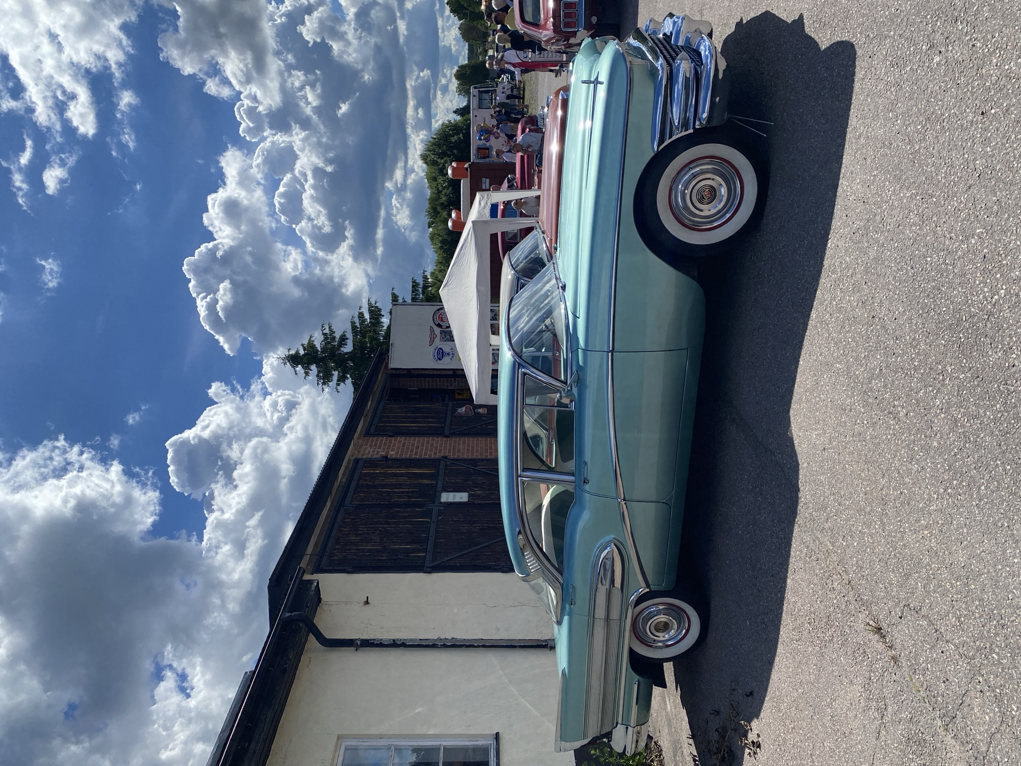 Vintage car show with live music held in Skyttorp, Sweden