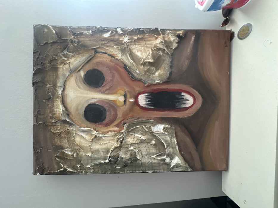 Art studio session features woman and grotesque paintings