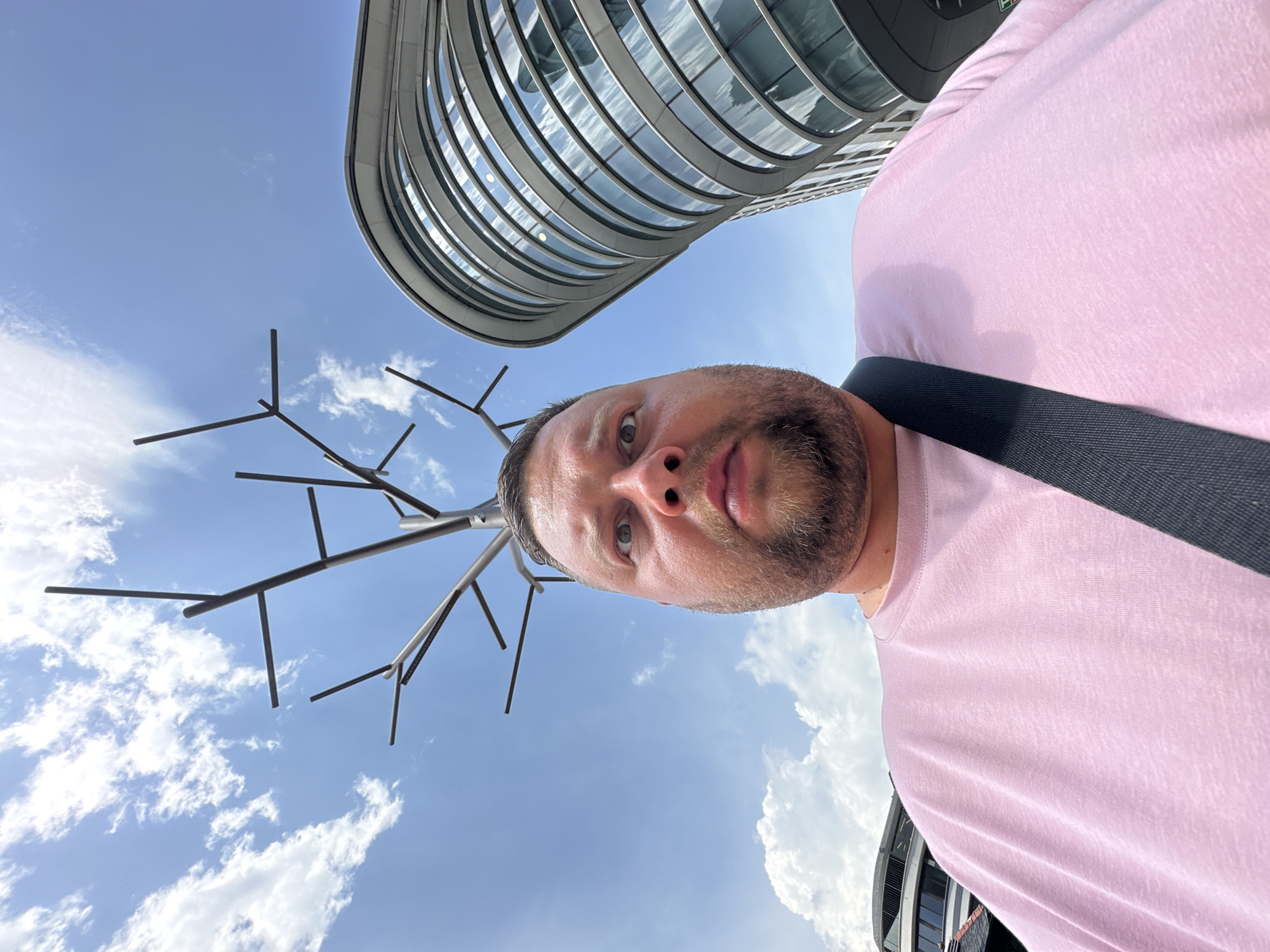 Tourist documents afternoon walk through Andorra la Vella streets