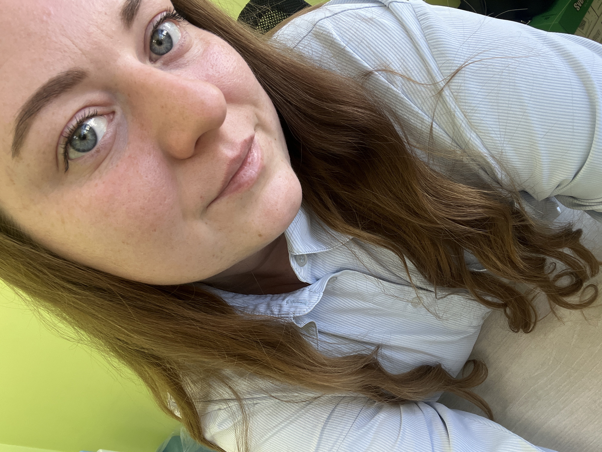 Woman takes selfie in Klin, Russia