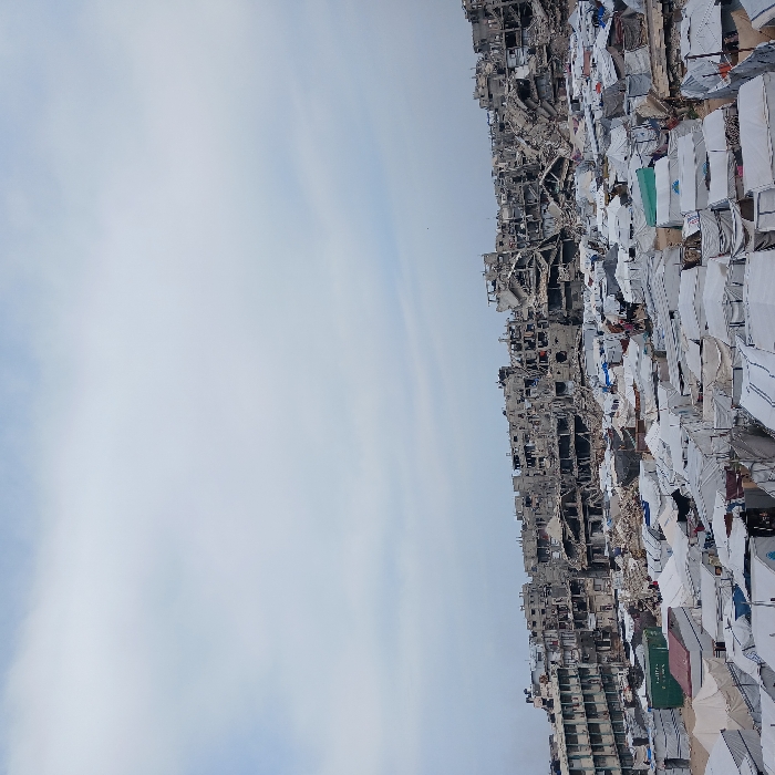 Gaza shows extensive damage, tent camps in aerial observations