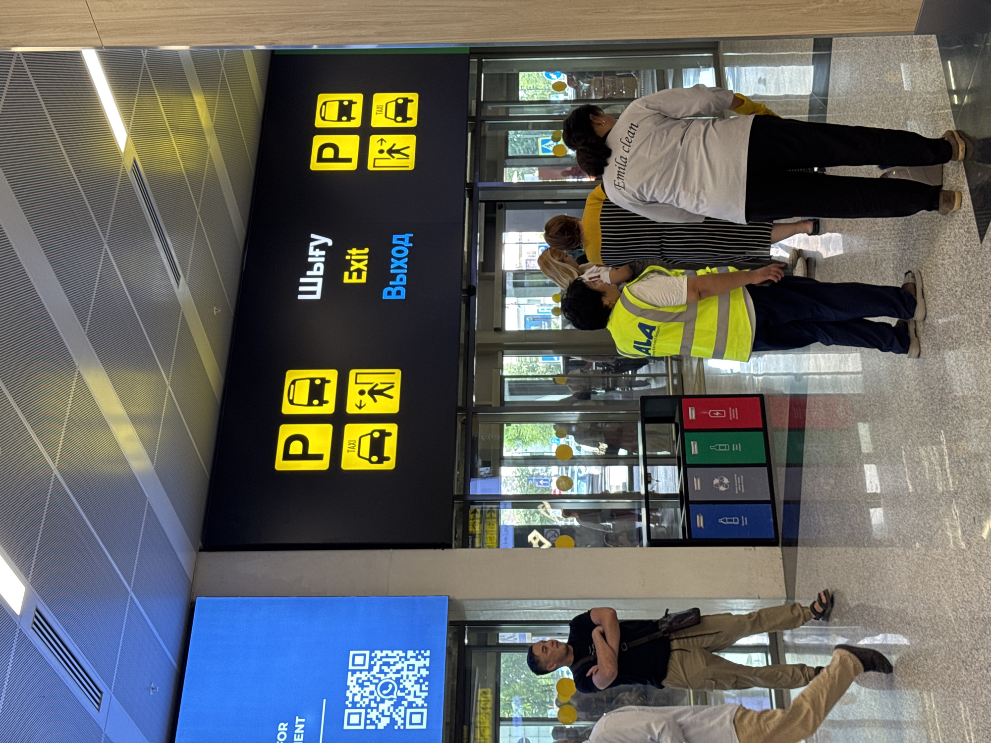 Morning foot traffic through Almaty Airport's terminal