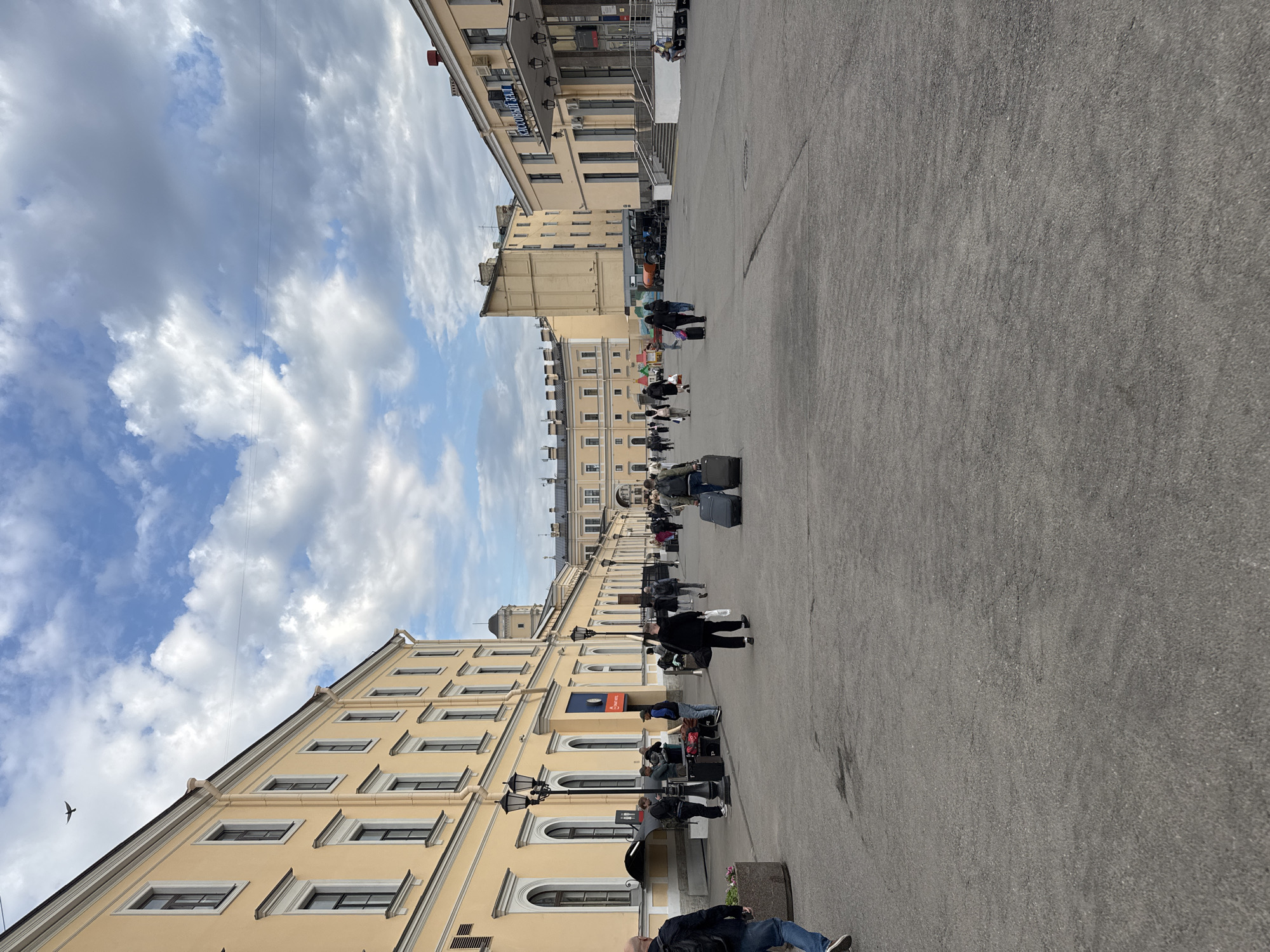 Morning scenes documented at Saint Petersburg plaza and playground