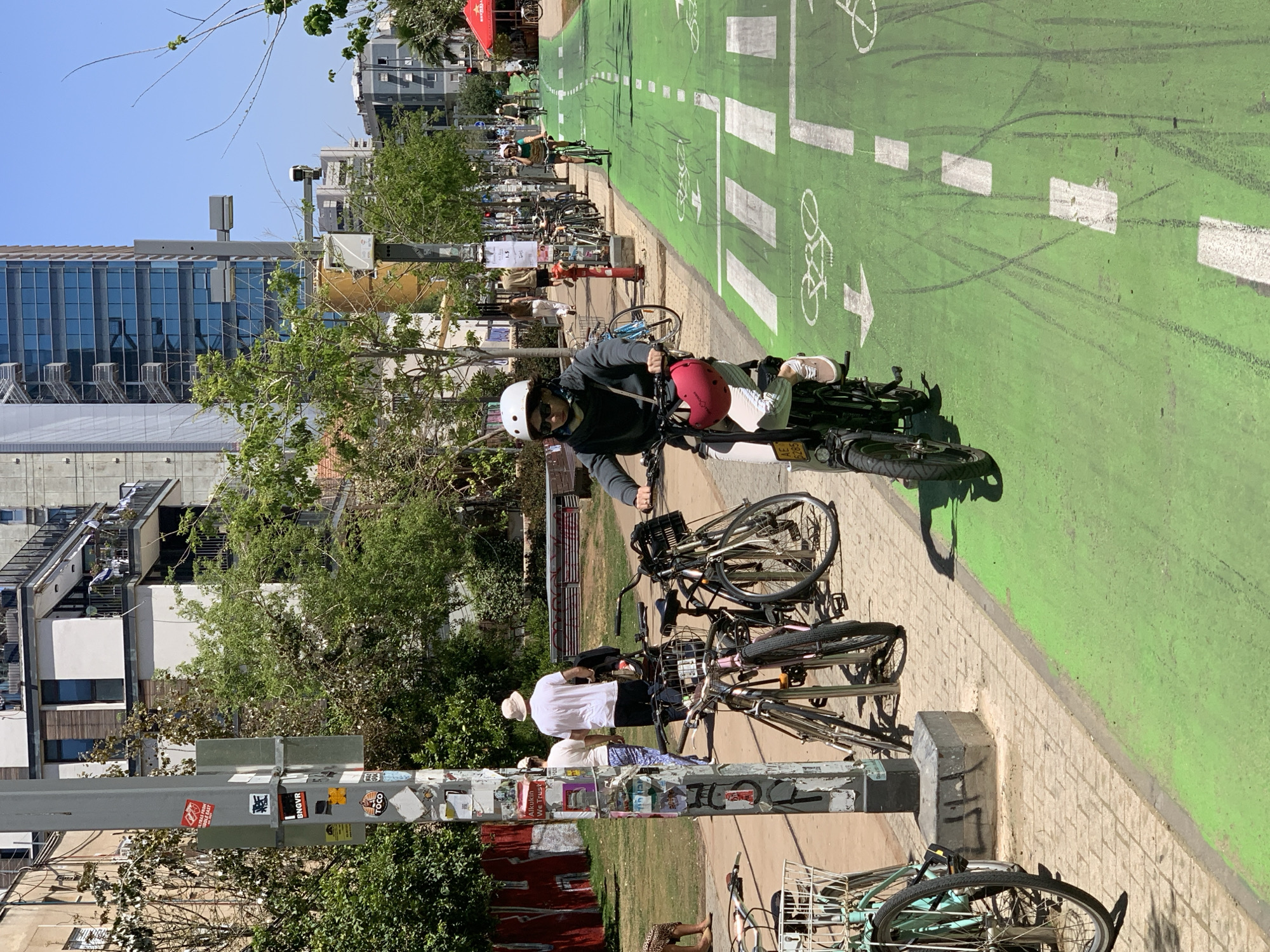 Morning bike ride documented along Tel Aviv's green cycling lanes