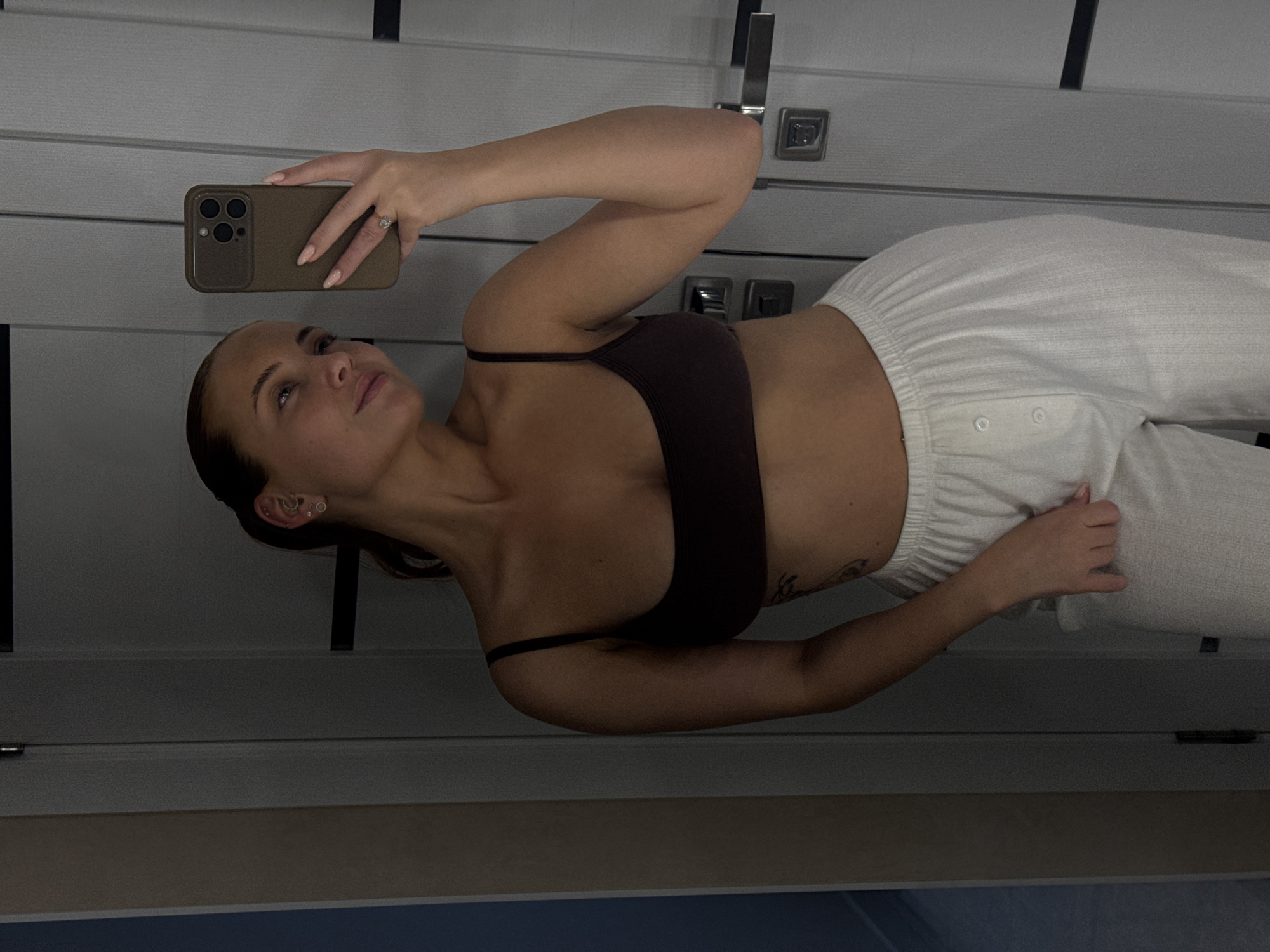 Woman takes late-night selfie in Chaikovsky, Russia