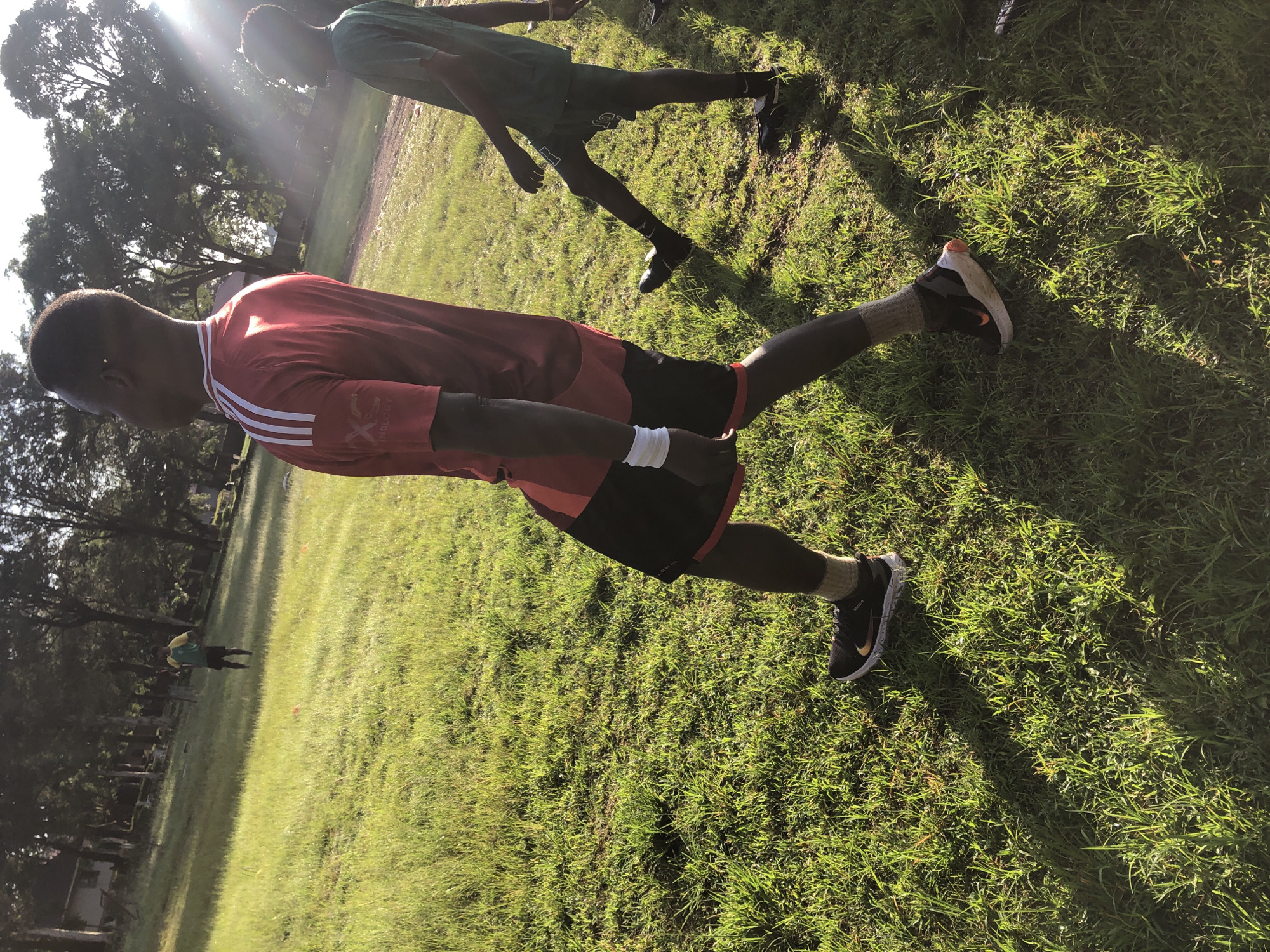 Football training session on a Jos field, early morning