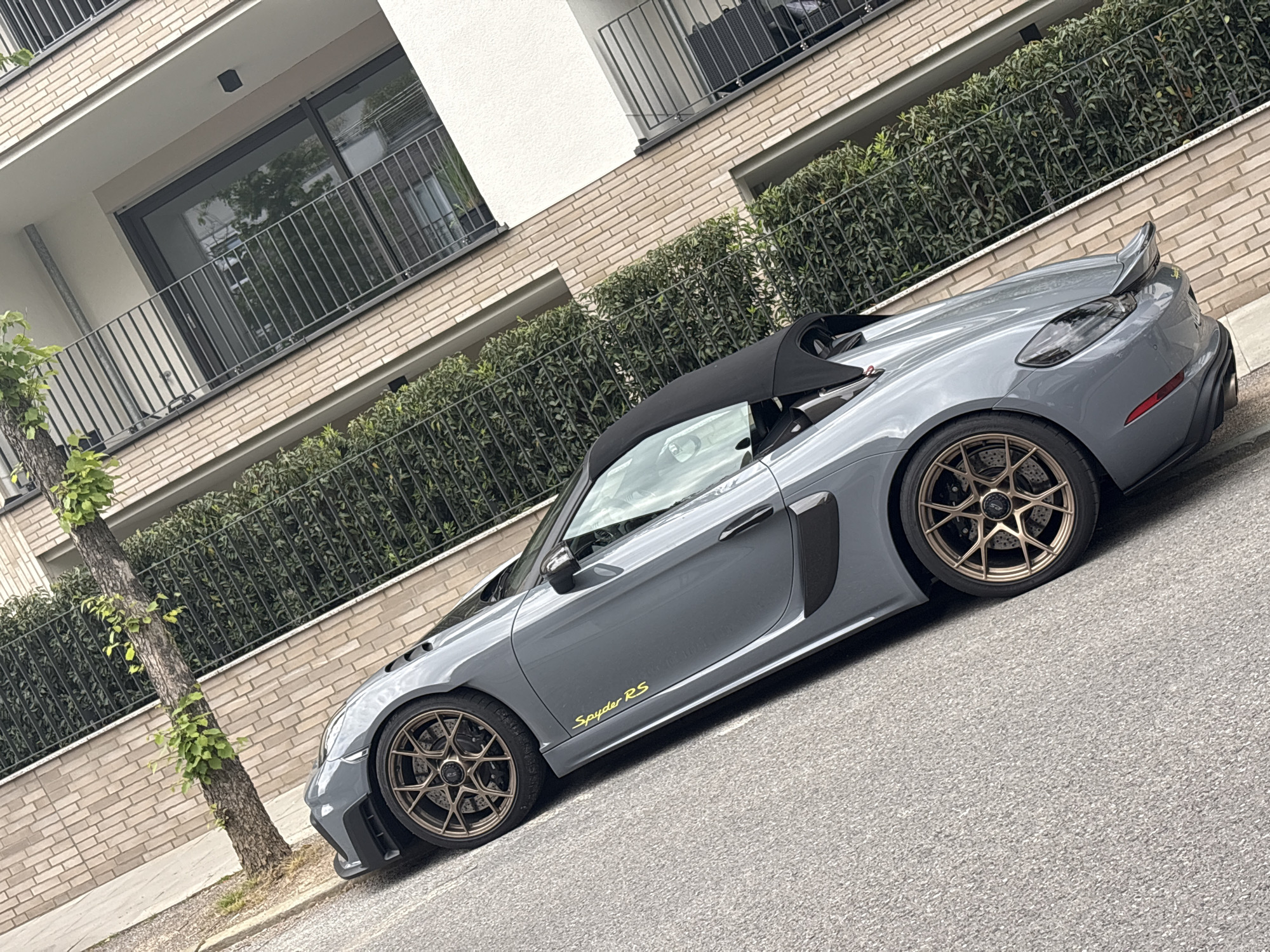 Gray Porsche 718 Spyder RS spotted parked in Bottrop