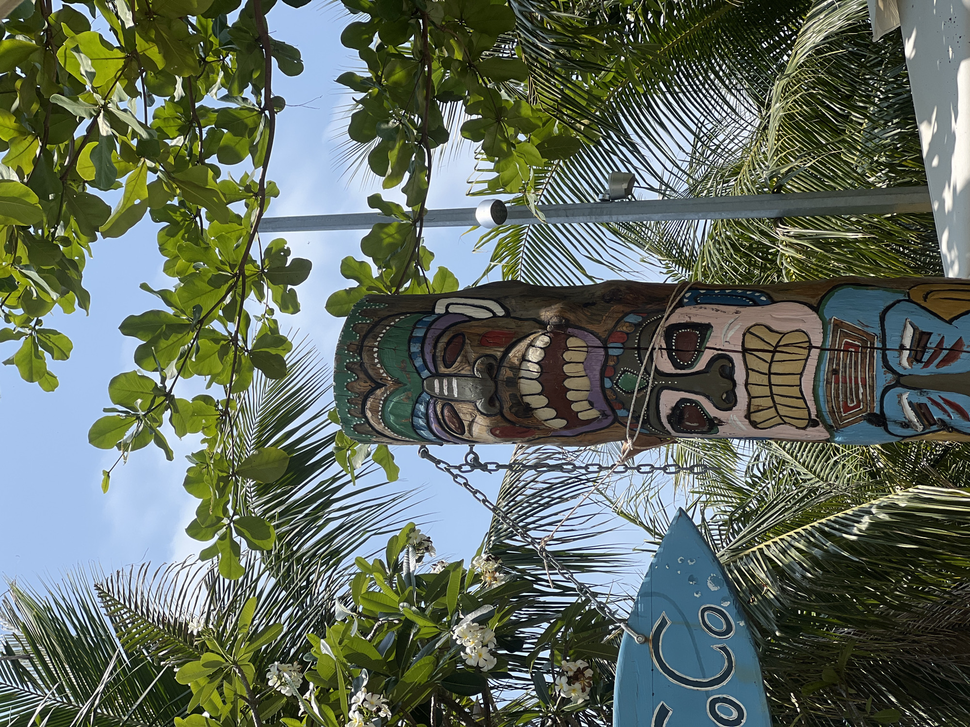 Wooden tiki decoration spotted at Vietnamese heritage area