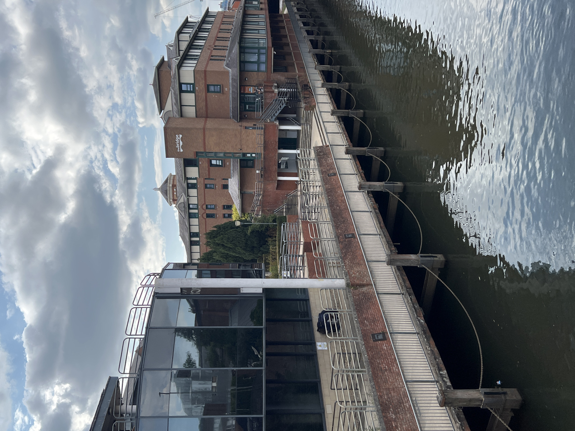 Street-level scenes from Guildford's mix of old and new architecture