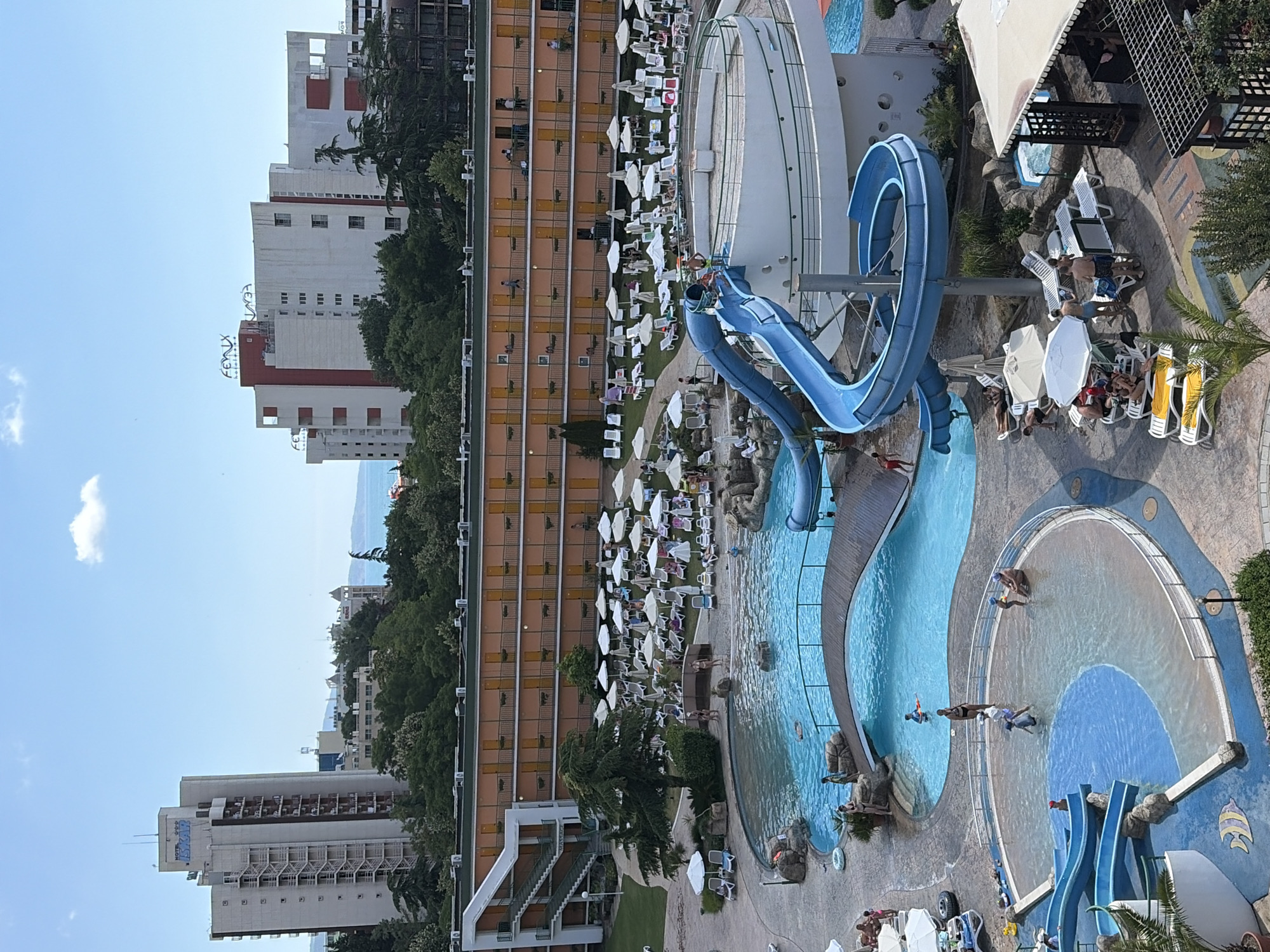 Summer day at a Nesebar resort pool complex