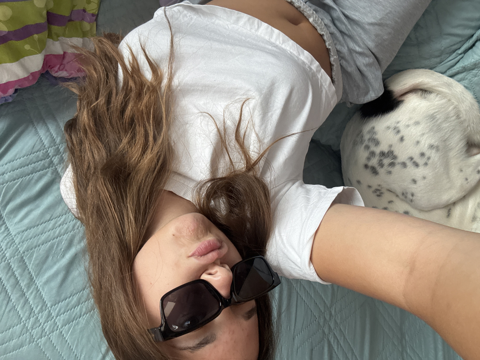 Lazy afternoon selfies with a spotted dog in Plovdiv
