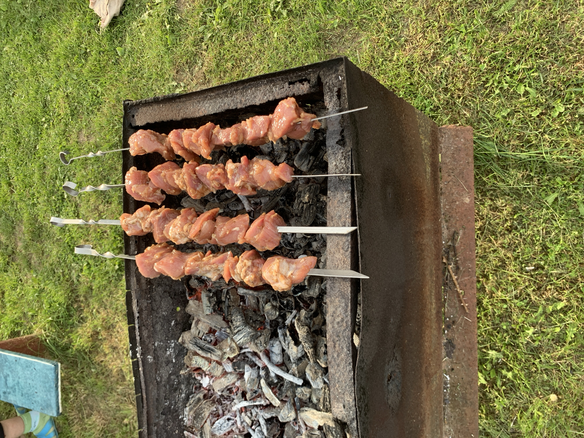 Elderly residents hold outdoor barbecue gathering in rural Belarus