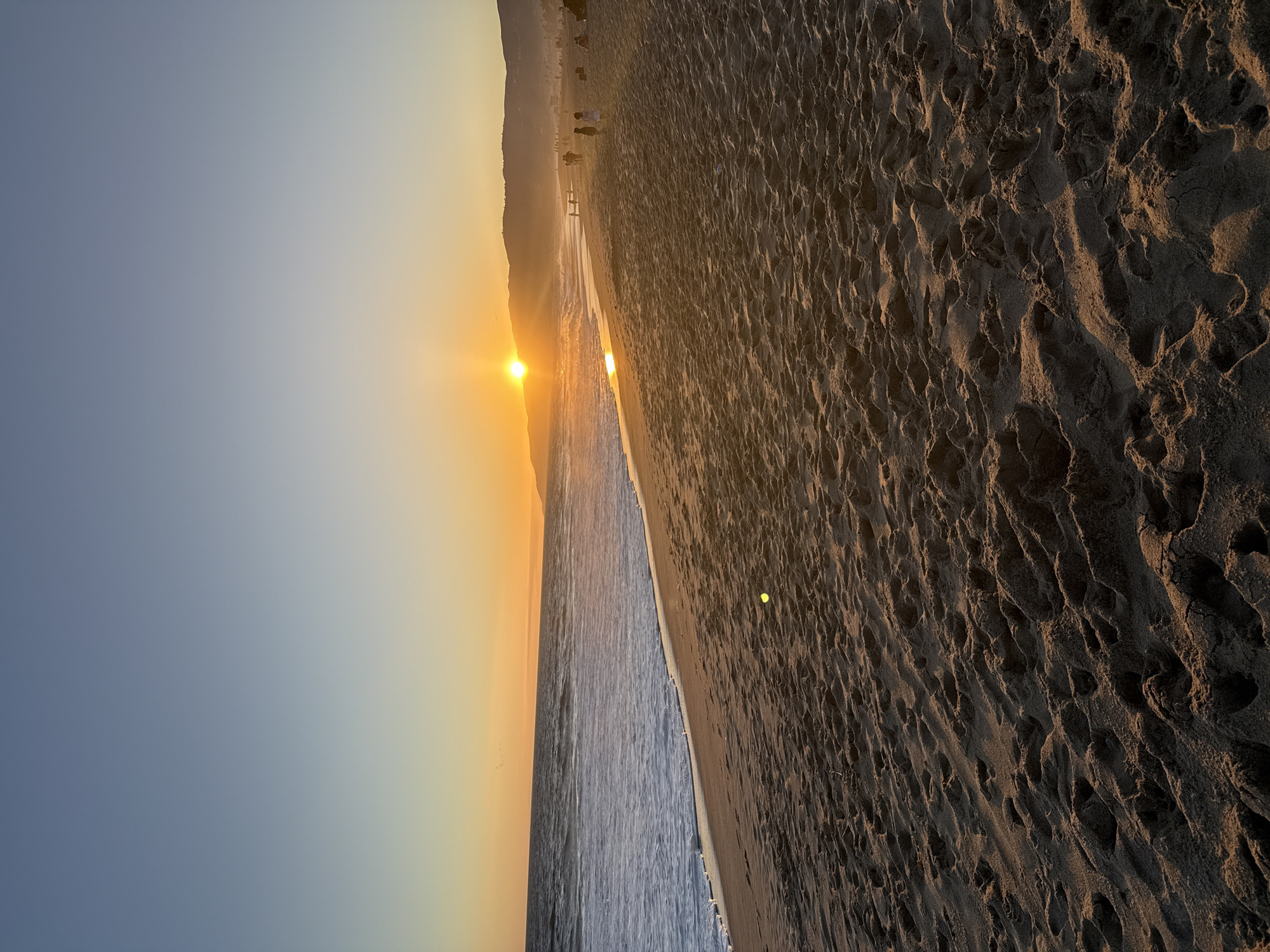 Golden hour at Malibu as the sun sets over the Pacific