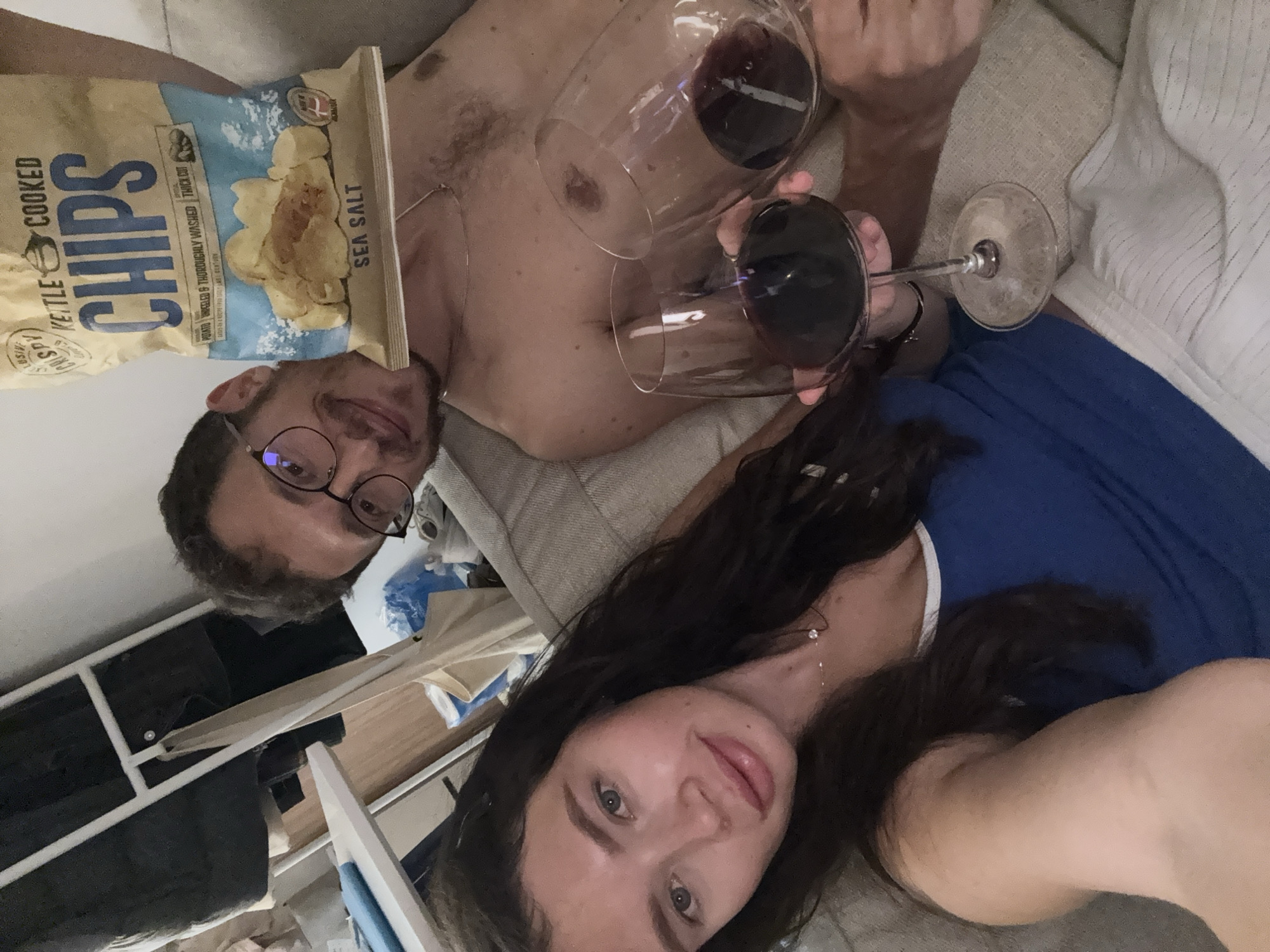 Couple enjoys evening snacks and cooking in Livadia Larnakas