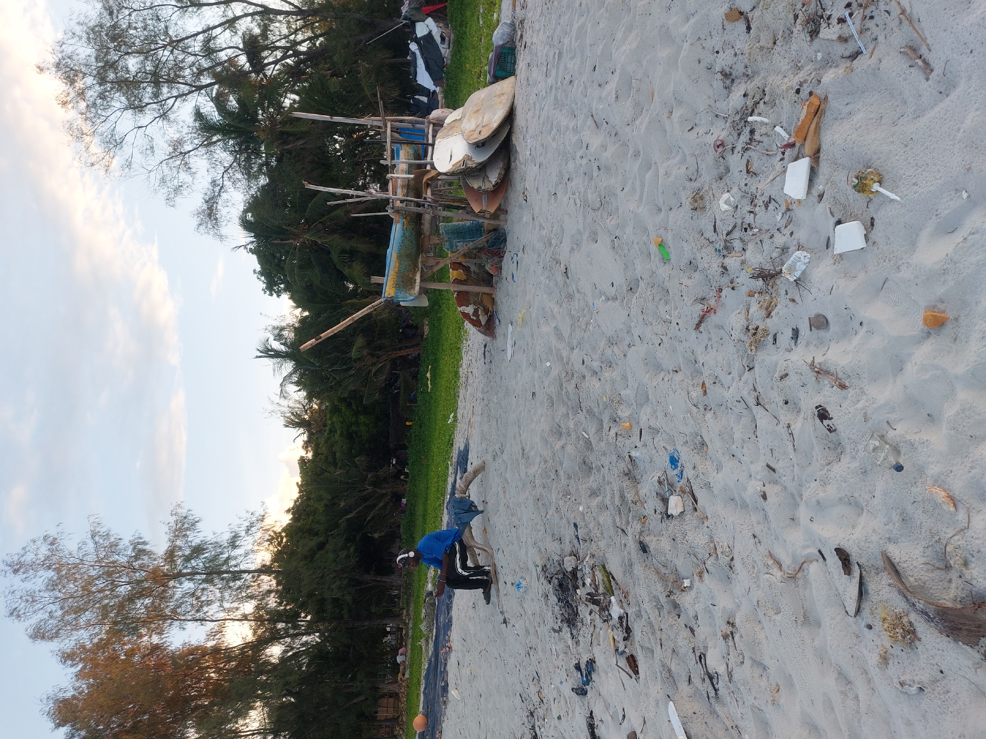 Beach cleanup effort documented along Dar es-Salaam coastline