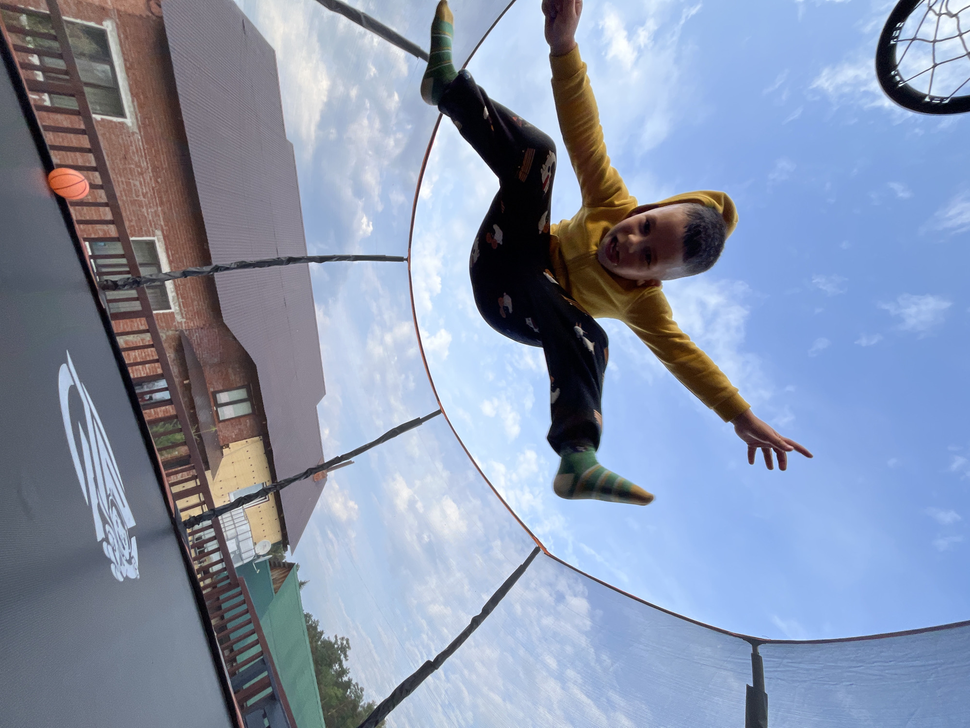 Trampoline jumps and selfies on a summer afternoon in Chaikovsky