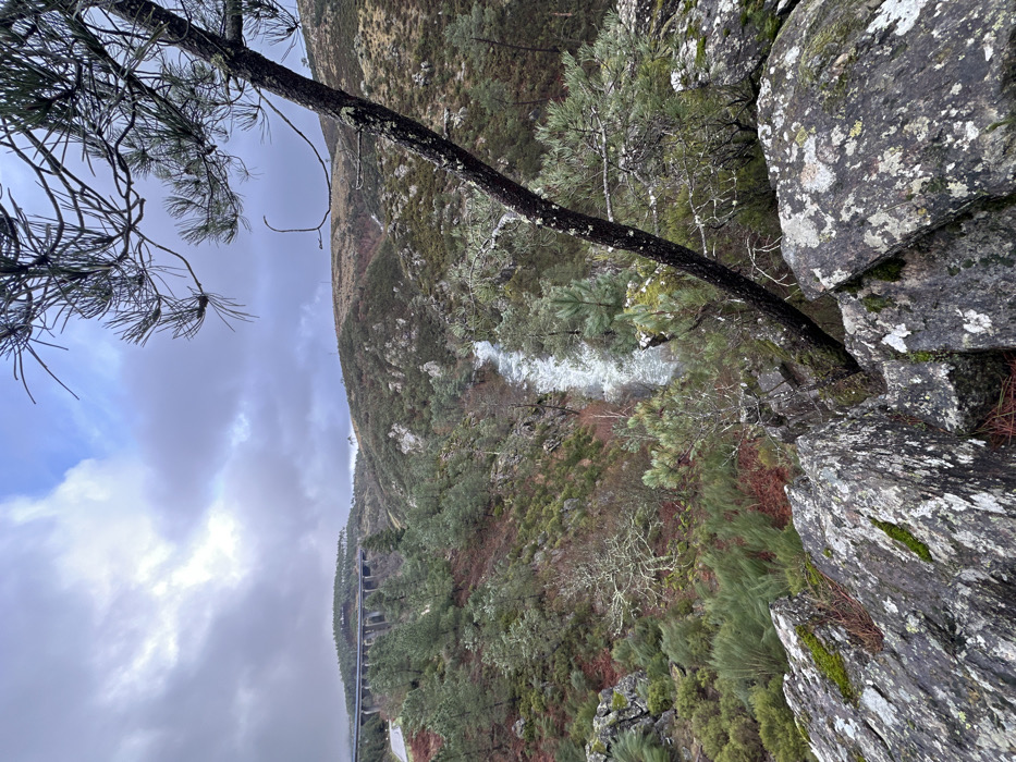 Young men explore mountainous terrain in northern Portugal