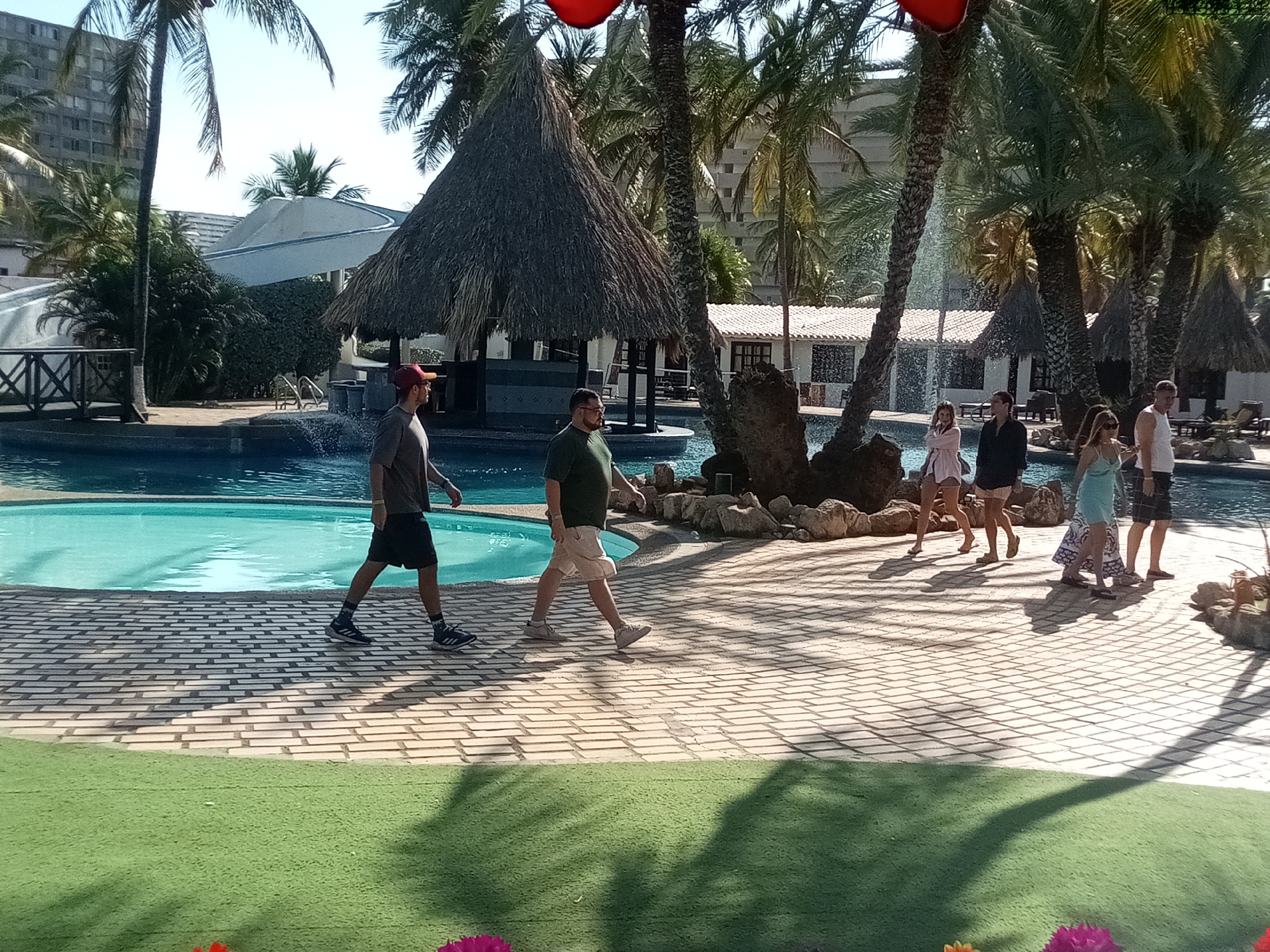 Resort pool area documented in Porlamar, Venezuela
