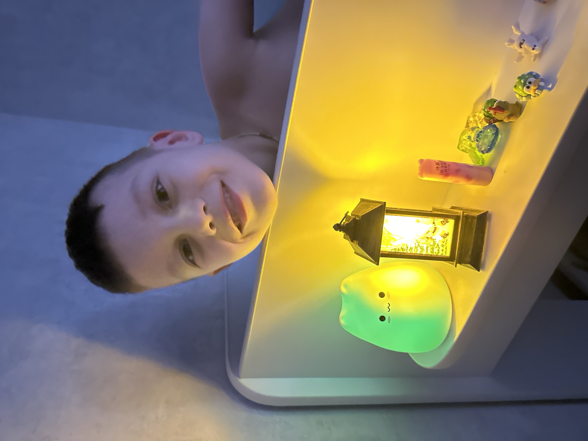 Child's bedtime routine captured in colorful Tomilino bedroom