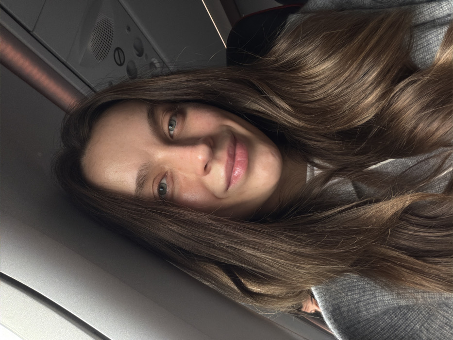 Female passenger photographed on Turkish Airlines flight at Podgorica Airport