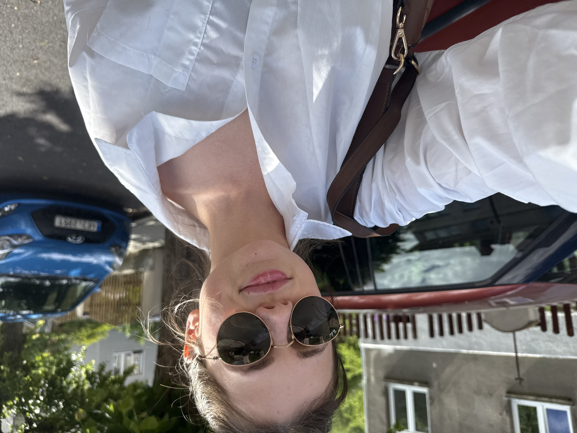 Tourist captures selfies and street scenes in Karlovy Vary