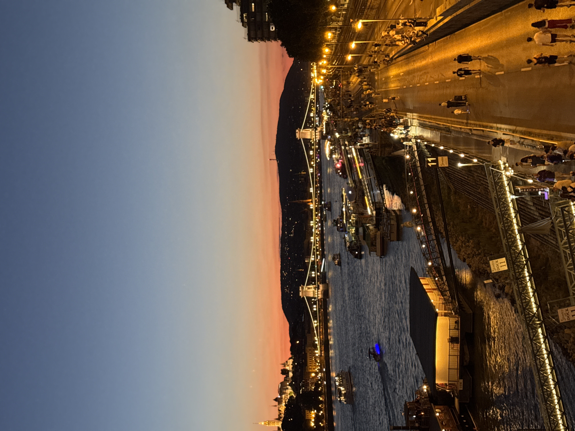 Budapest after dark: riverfront, bridges, and lit-up streets