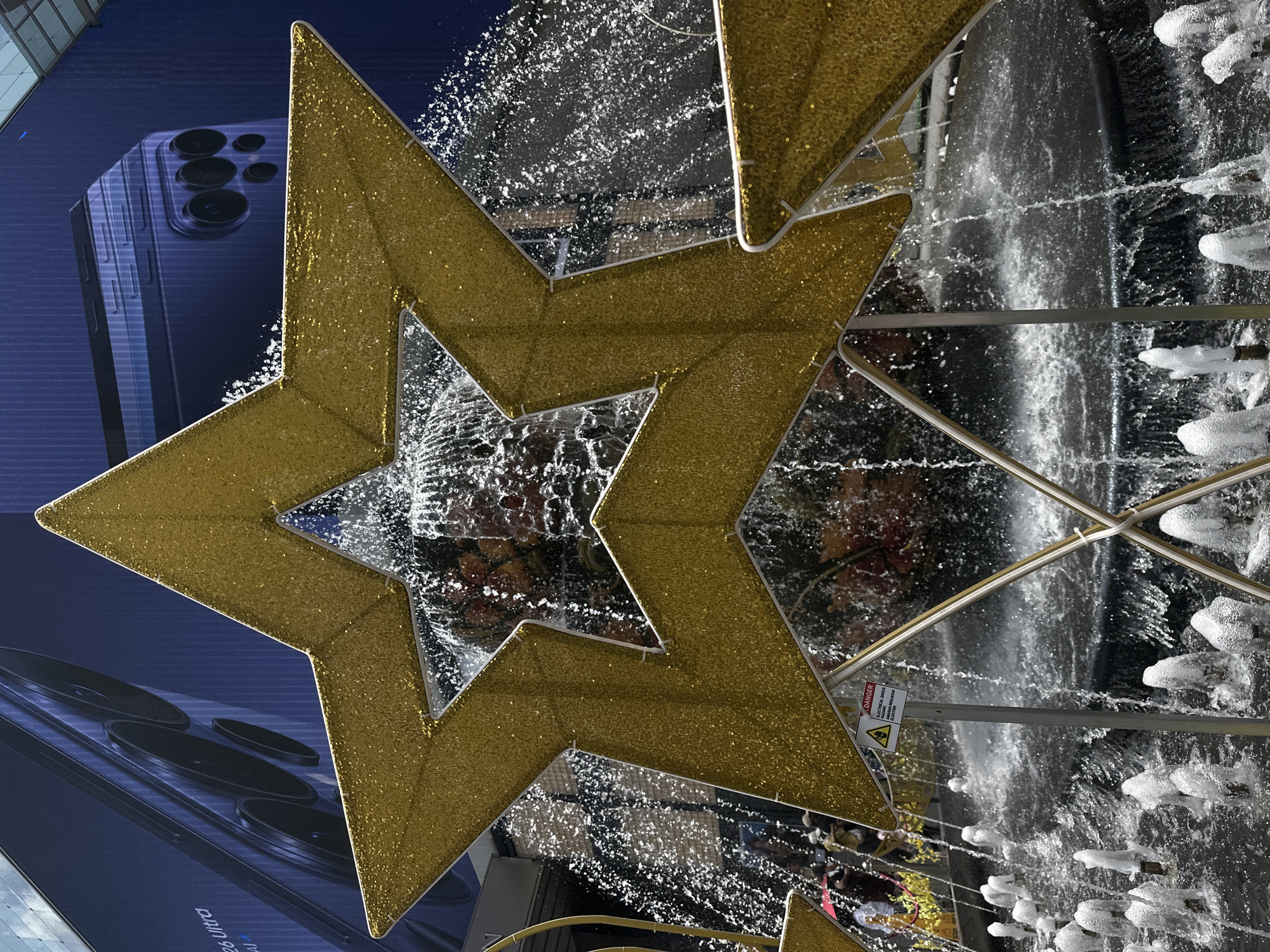 Golden star fountain display at Pavilion shopping mall