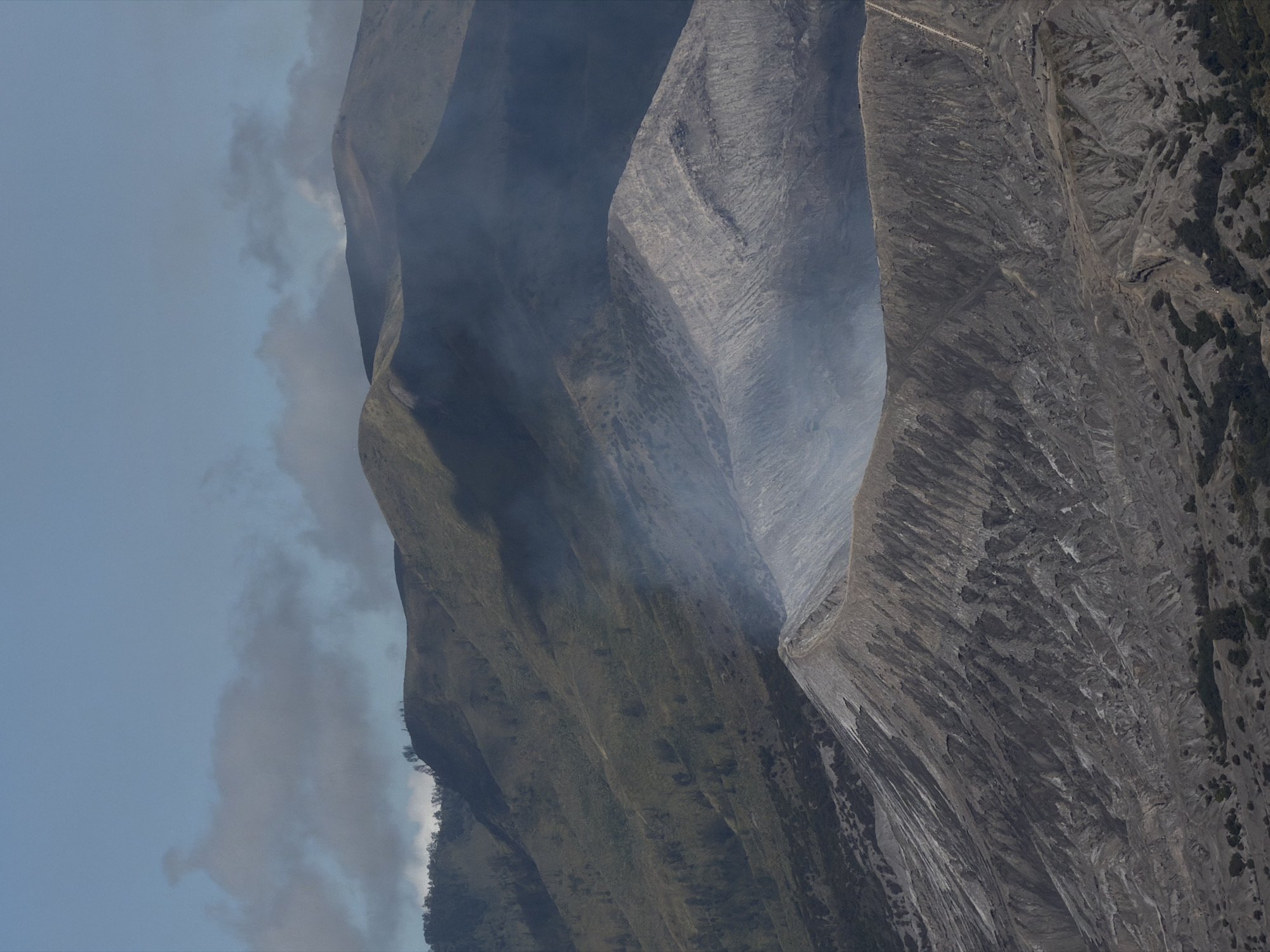 Morning views across Mount Bromo's caldera from Cemorolawang