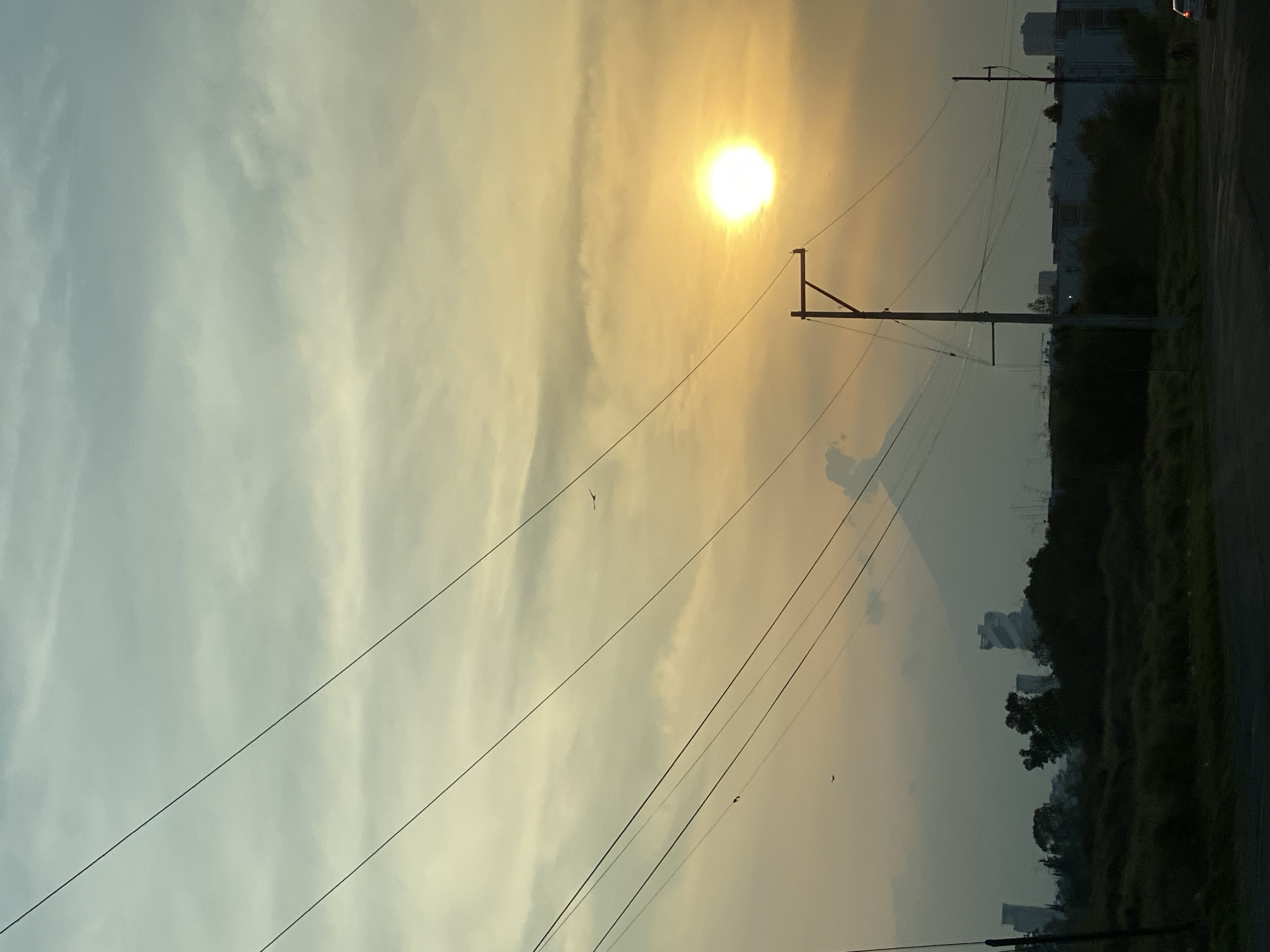 Cloudy skies with utility lines captured by witness
