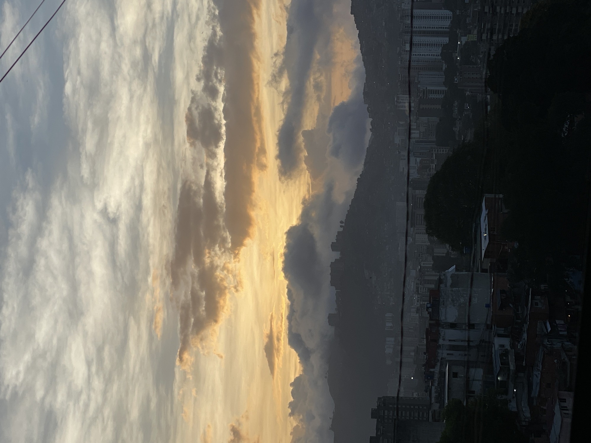 Dusk view captured over Caracas mountains