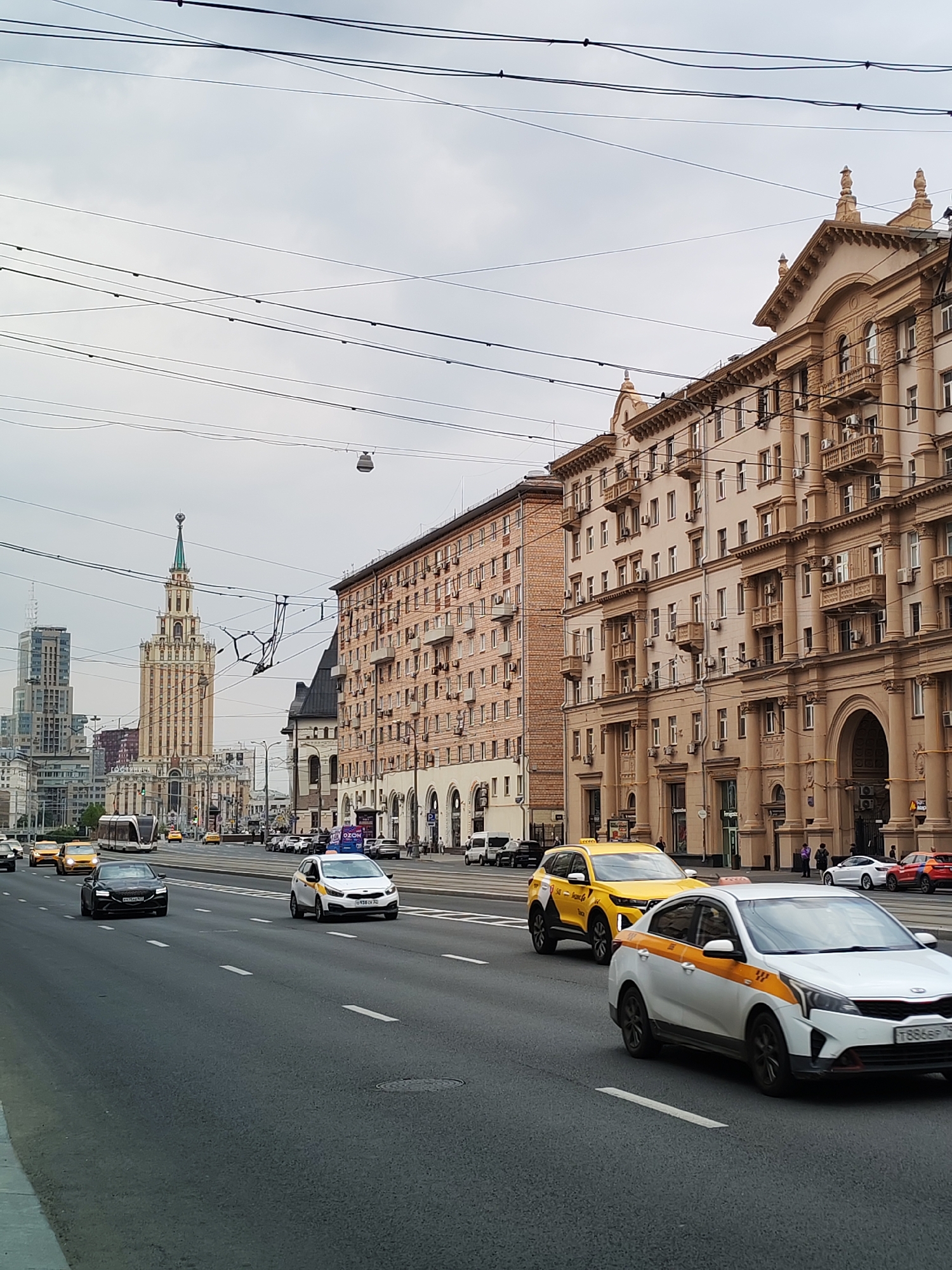Moscow railway station district documented during midday activity