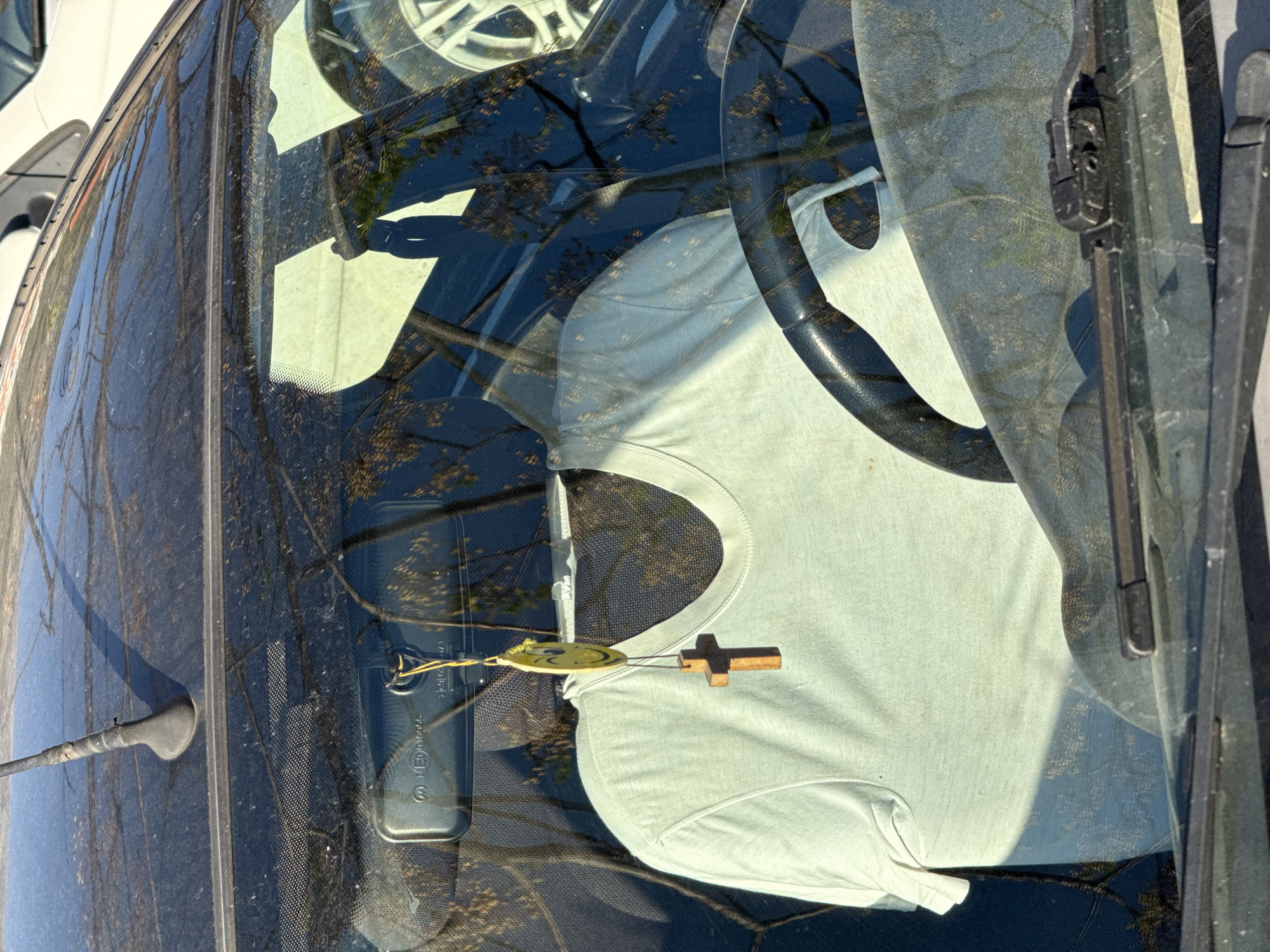 Ordinary moments captured in Pržno: car interior, sky contrails
