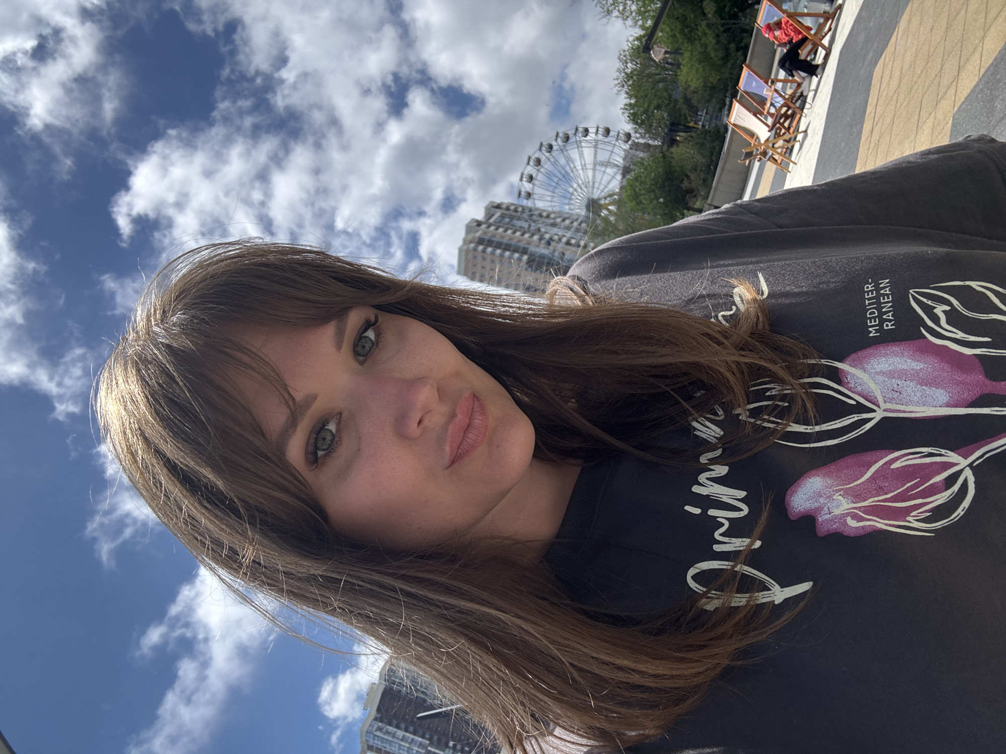 Woman takes selfie in Novorossiysk, Russia