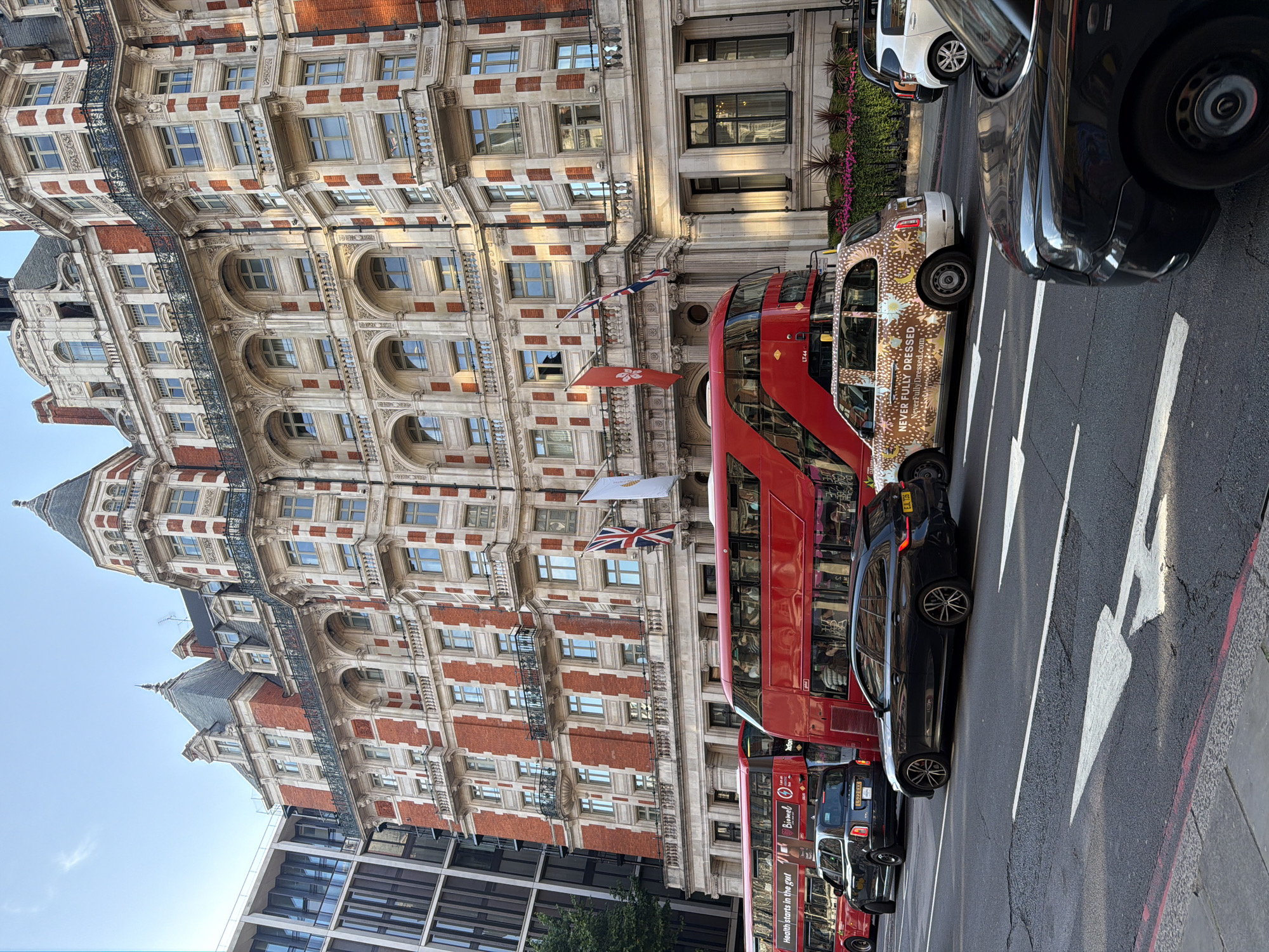 High-floor London views and street level on a clear afternoon