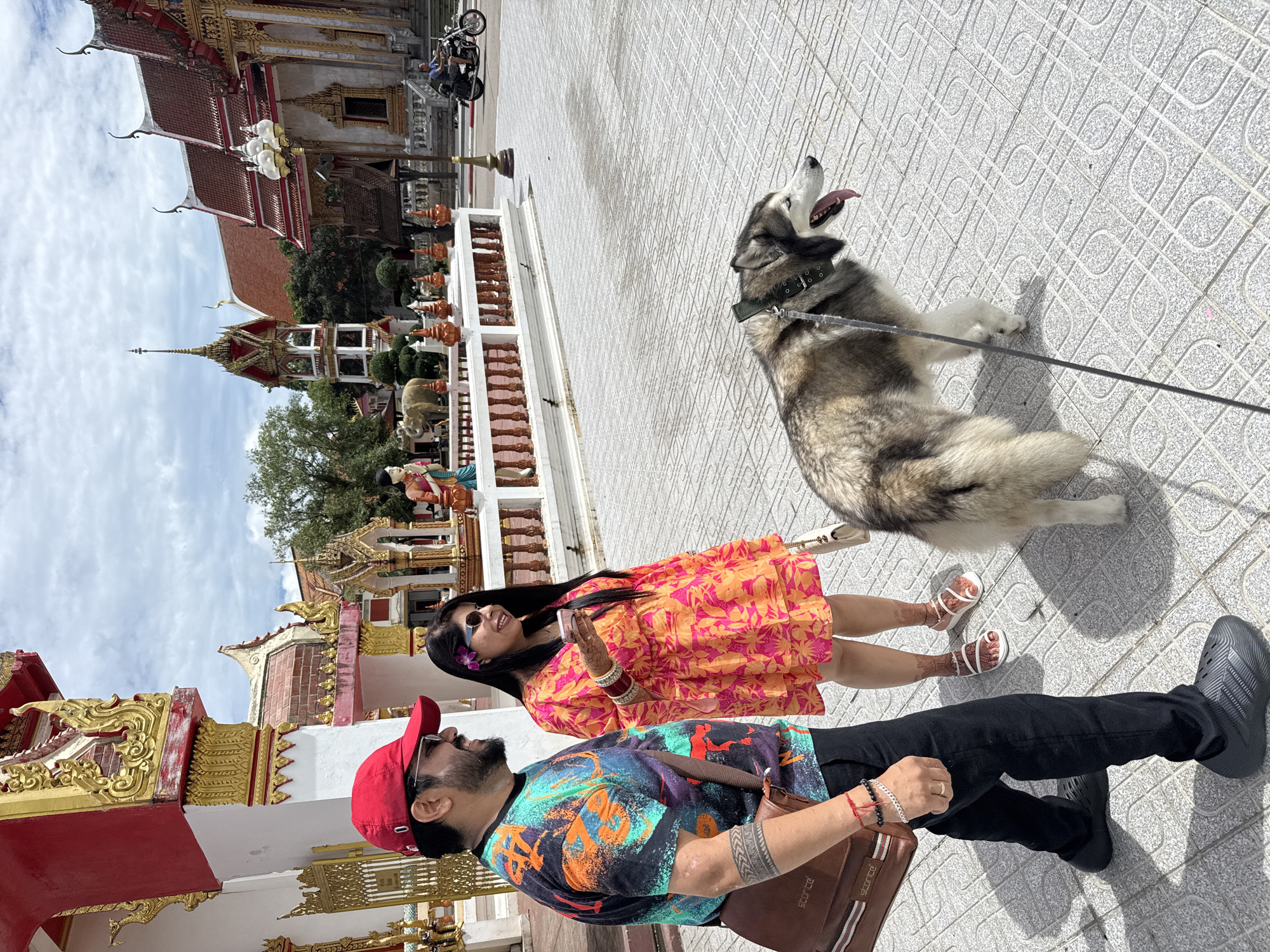Morning visit to Wat Chalong with a husky in tow