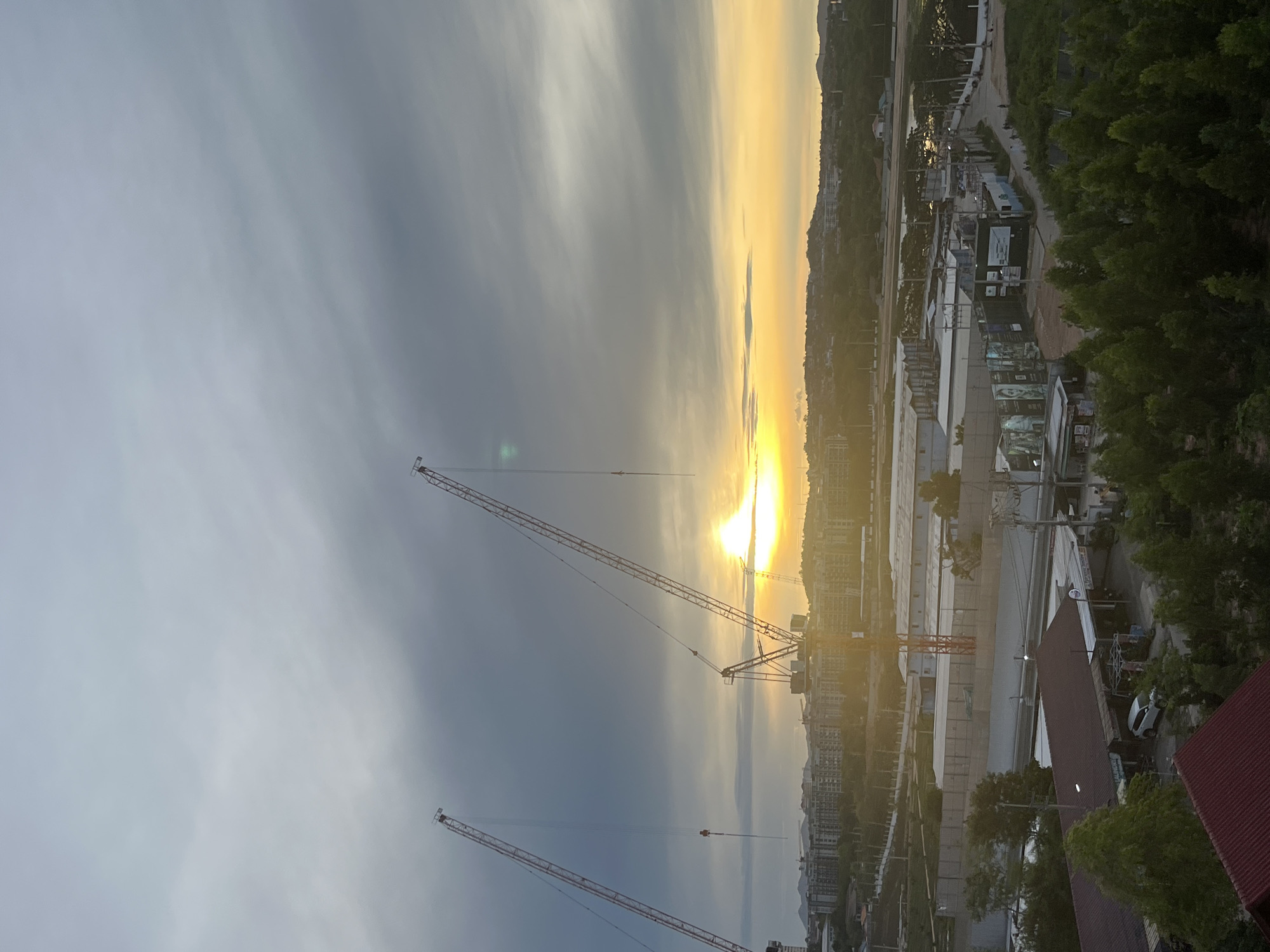 Dramatic sunrise captured over Pattaya City skyline