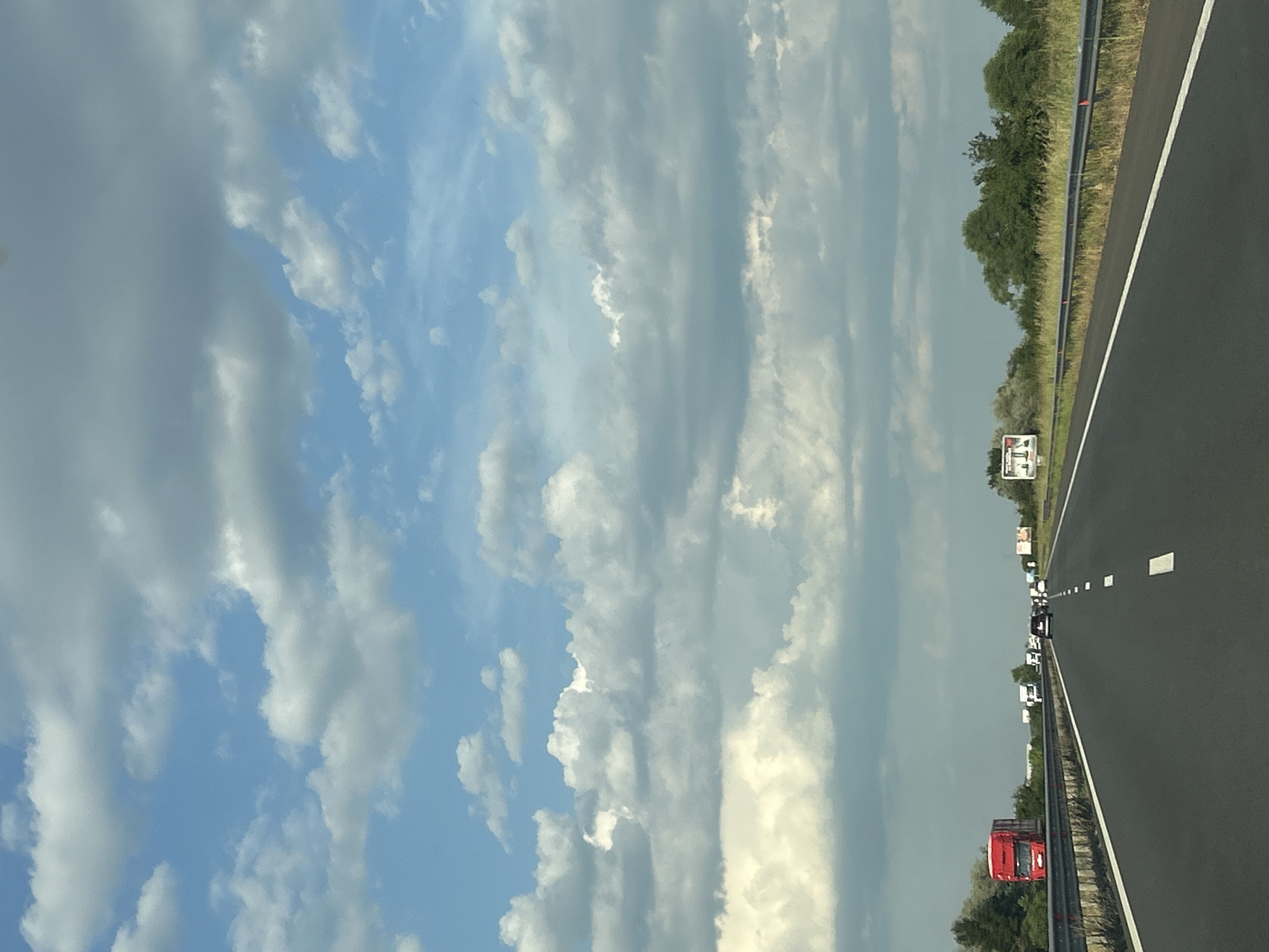 Highway drive near Plovdiv under a partly cloudy Bulgarian sky