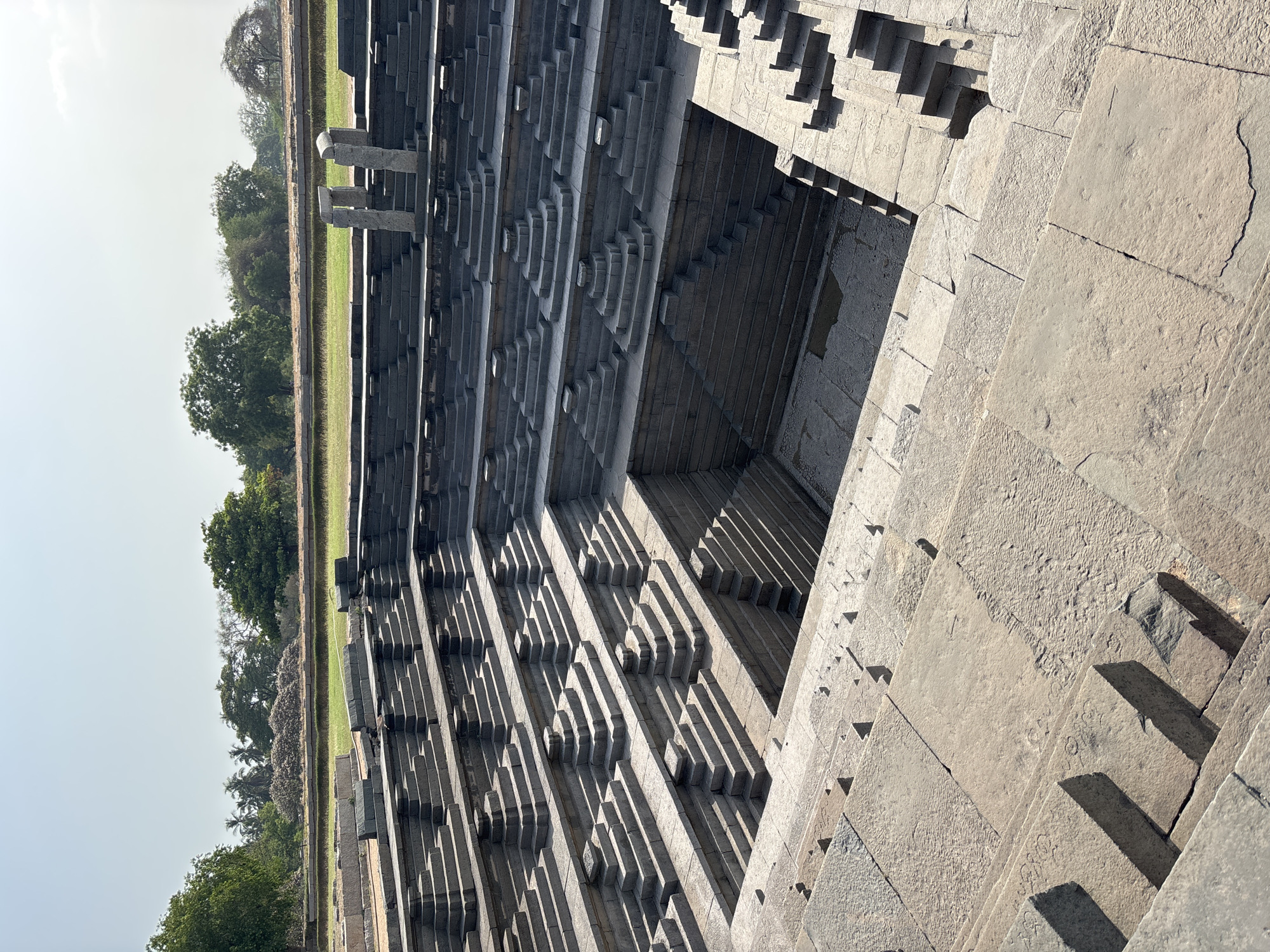 Historic stepped tank Pushkarani documented in Kamalapura, India