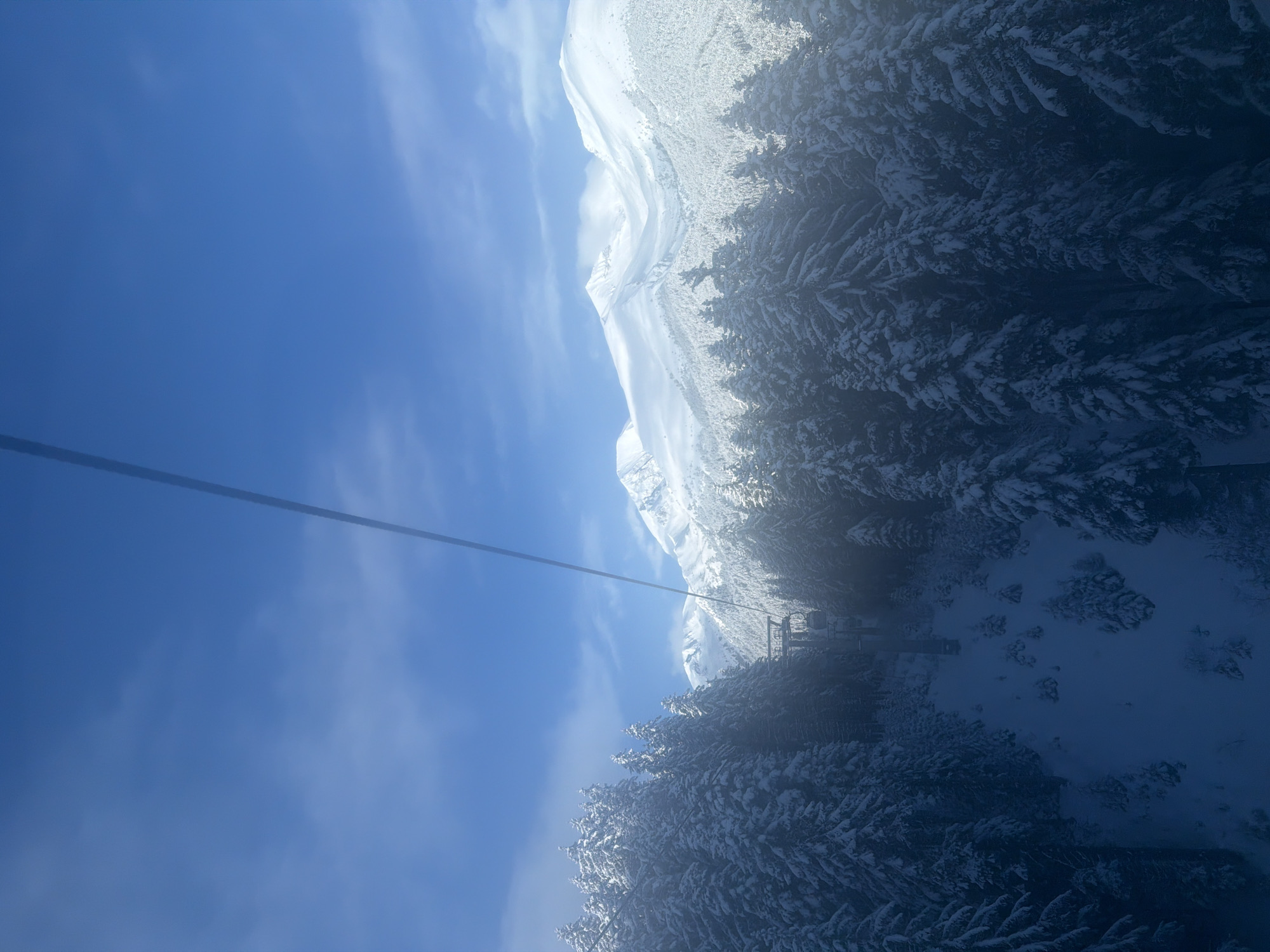 Winter ski lift view captured in Bansko, Bulgaria