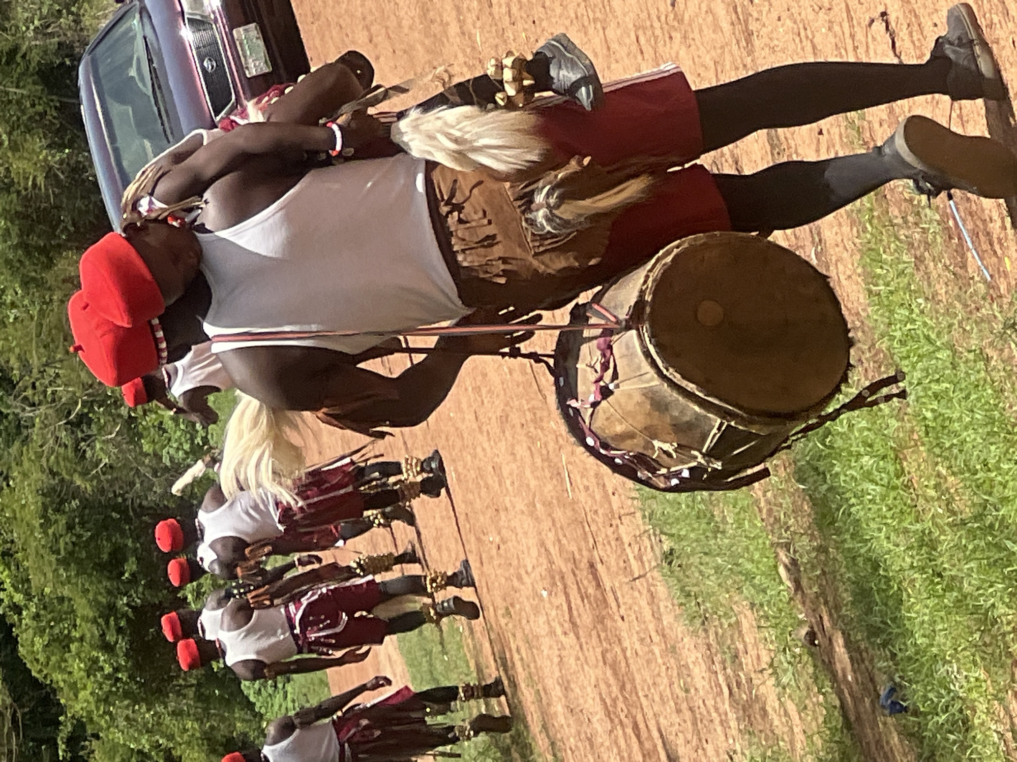 Traditional Igbo cultural procession held in Jos forest setting